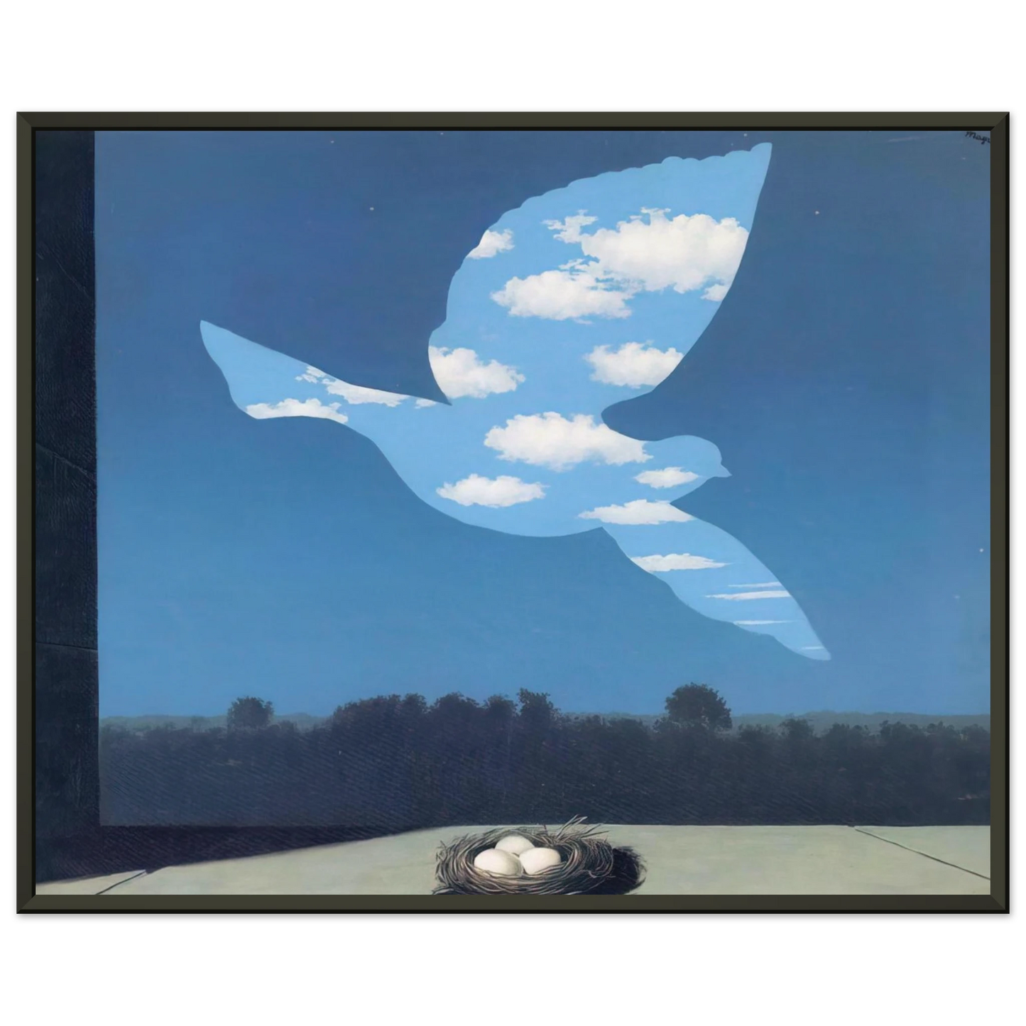 Rene Magritte THE RETURN 1940 Framed Art Print - Aluminum Frame - 40x50 cm / 16x20 inches