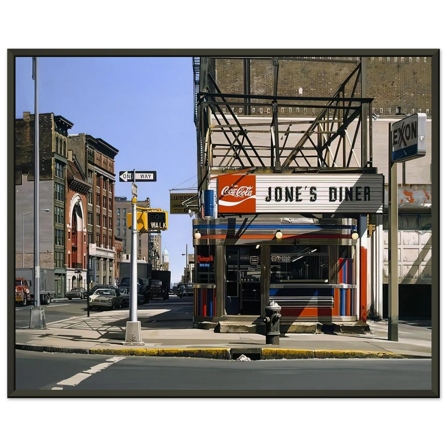 Richard Estes JONES DINER 1979 Framed Art Print - Aluminum Frame - 40x50 cm / 16x20 inches