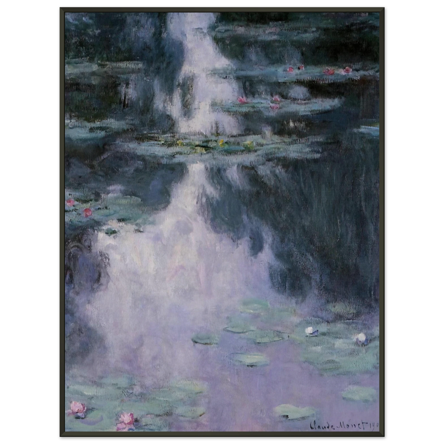 claude monet Water Lilies Nympheas Framed Art Print - Aluminum Frame - 60x80 cm / 24x32 inches