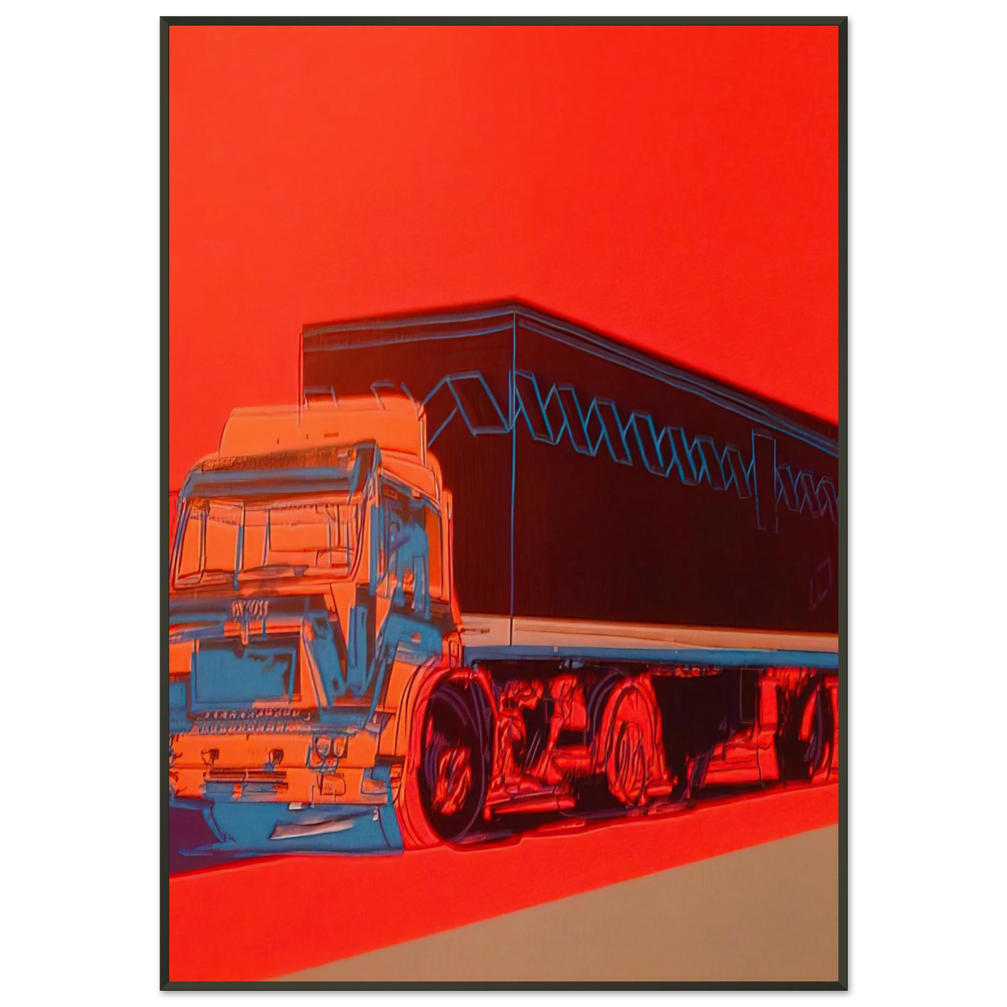 Andy Warhol Truck Announcement Framed Art Print - Aluminum Frame - 21x29.7 cm / 8x12"