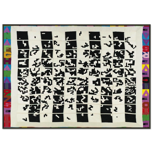 Alighiero Boetti  ALTERNANDO DA UNO A CENTO E VICEVERSA 1977 Framed Art Print  - Aluminum Frame - 21x29.7 cm / 8x12"