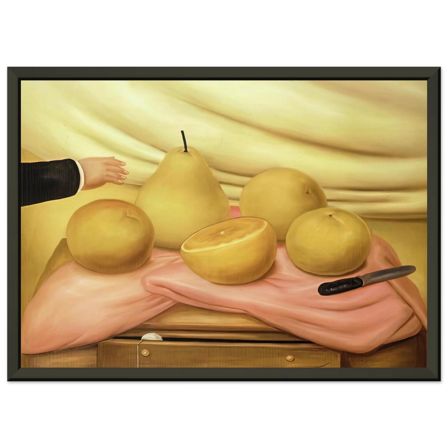 Fernando Botero STILL LIFE WITH FRUITS Framed Art Print - Aluminum Frame - 60x80 cm / 24x32 inches