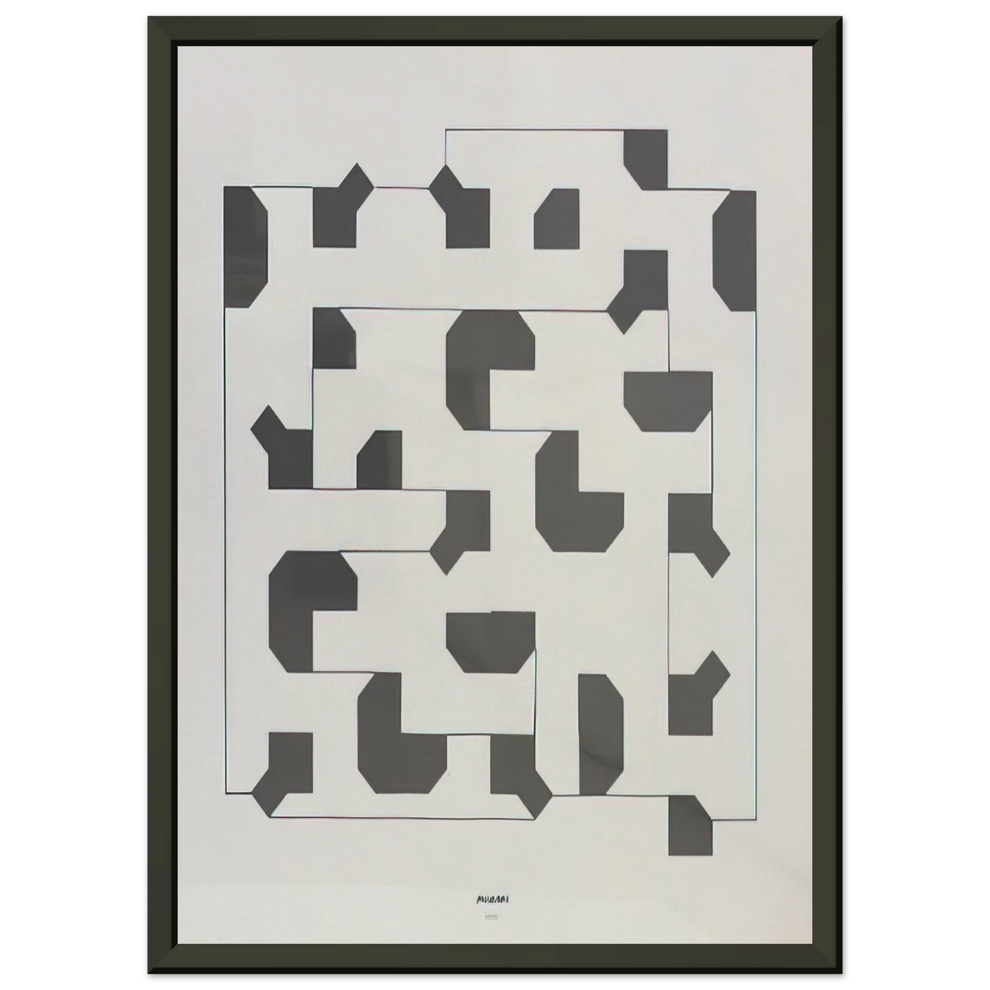 Bruno Munari Curva di Peano 1975 Framed Art Print - Aluminum Frame - 70x100 cm / 28x40 inches