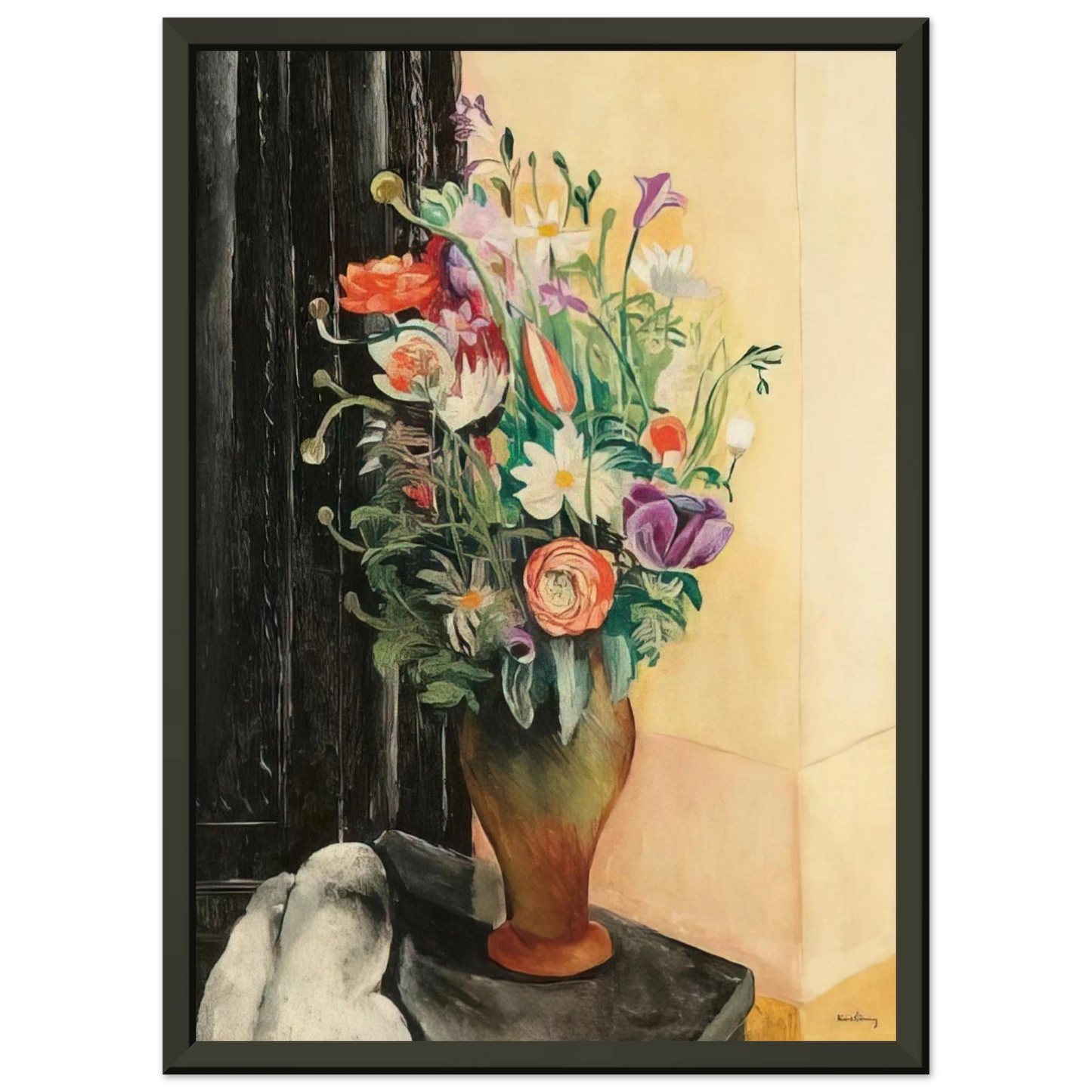 Moise Kisling FLOWERS 1919 Framed Art Print - Aluminum Frame - 60x80 cm / 24x32 inches
