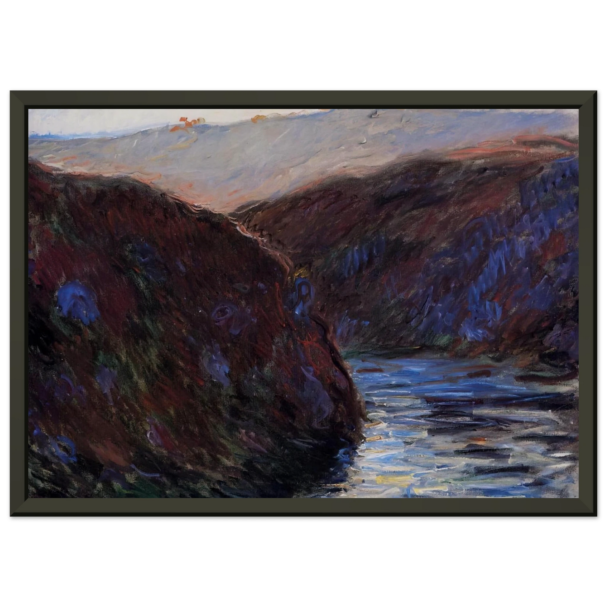 claude monet  The Creuse Valley Evening Effect Framed Art Print  - Aluminum Frame - 60x80 cm / 24x32 inches