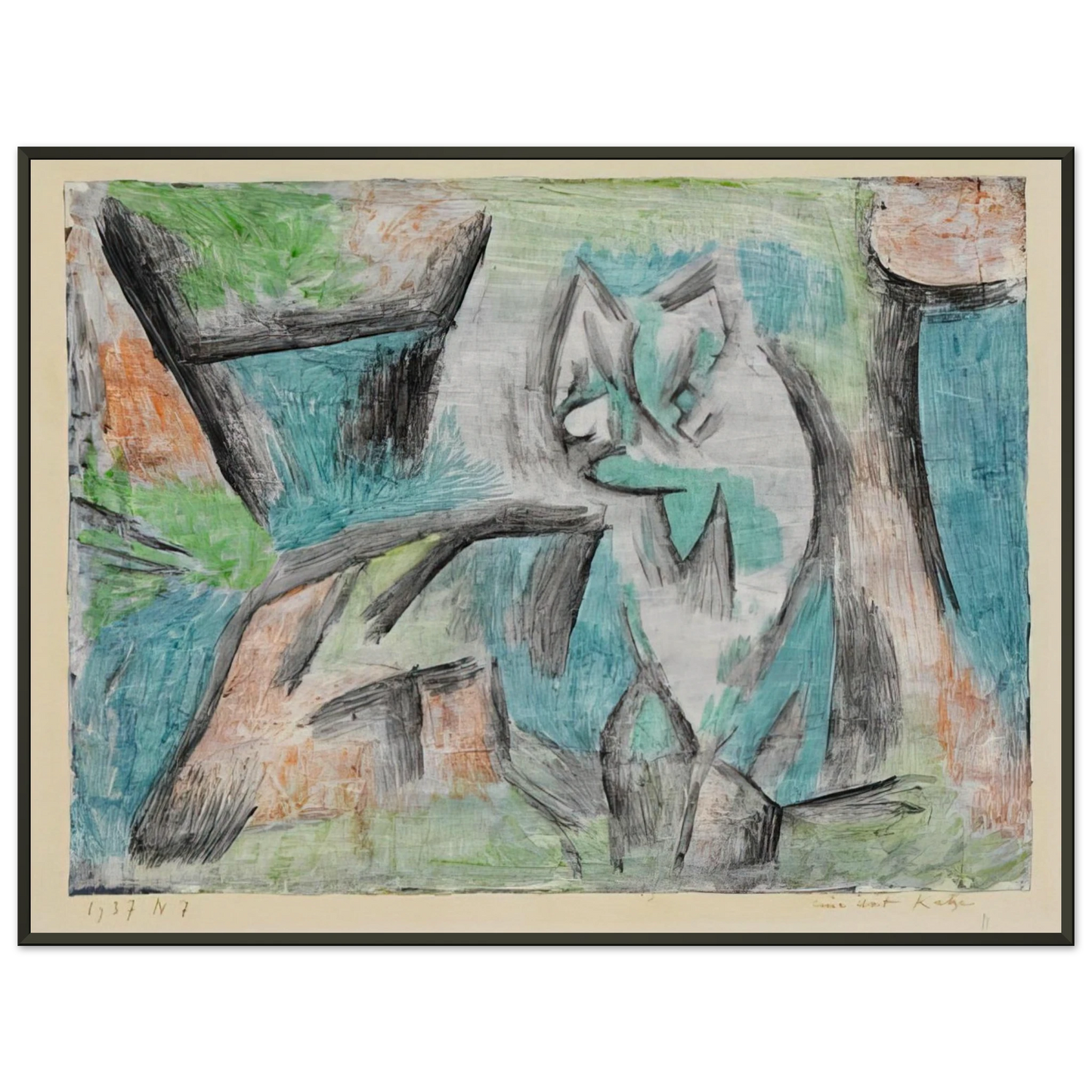 Paul Klee A KIND OF CAT 1937 Framed Art Print - Aluminum Frame - 70x100 cm / 28x40 inches