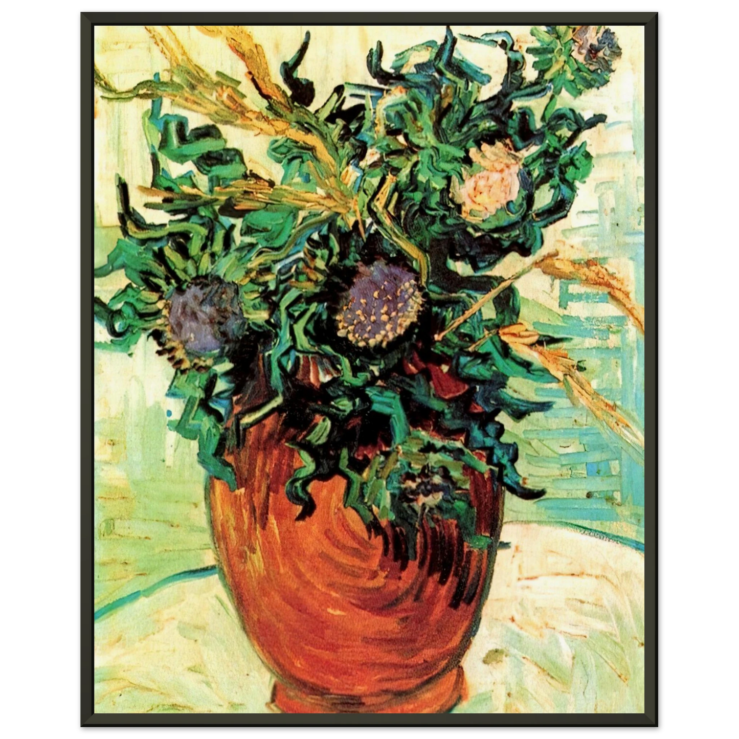 Vincent van Gogh  Still Life with Thistles Framed Art Print  - Aluminum Frame - 60x80 cm / 24x32 inches