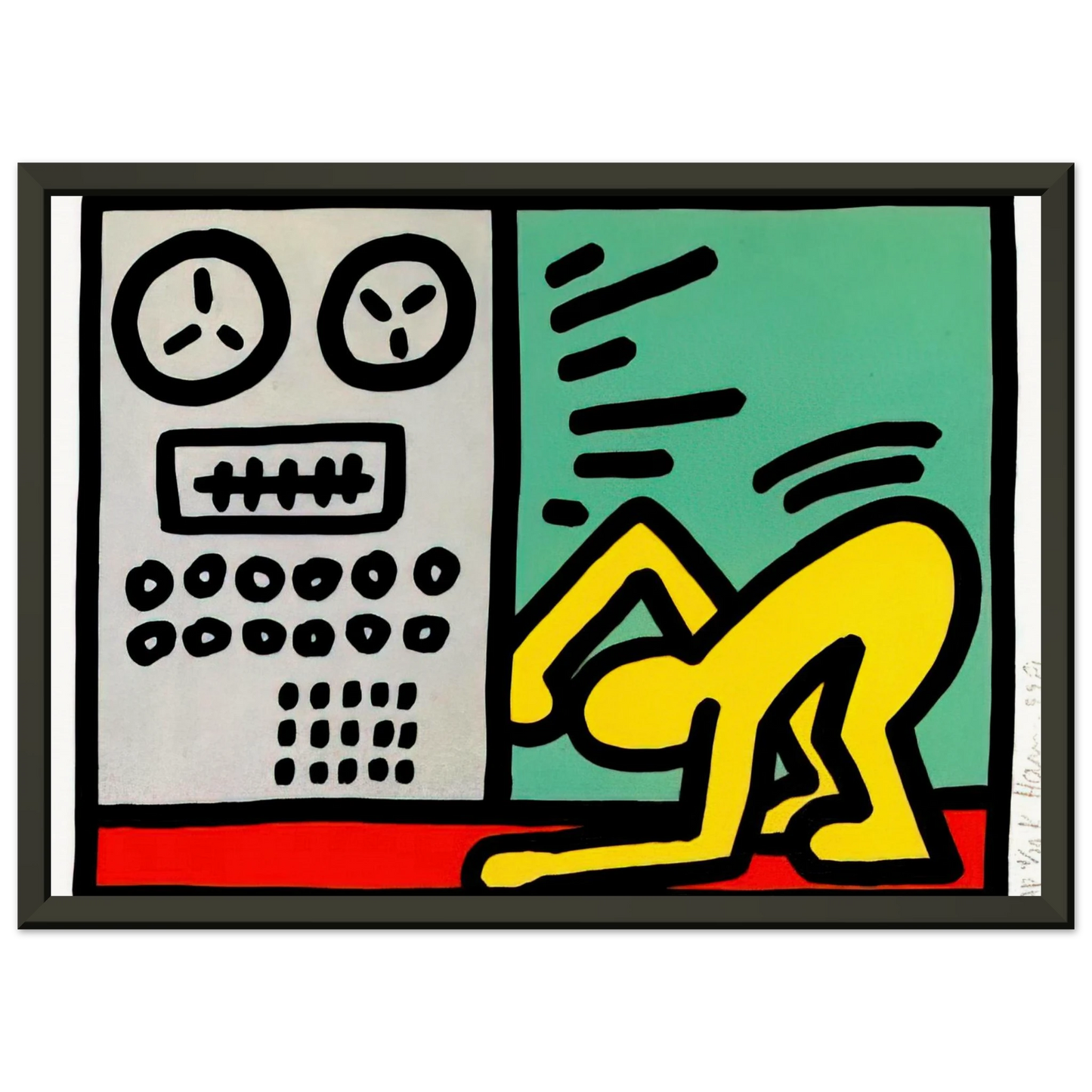 Keith Haring POP SHOP III 1989 Framed Art Print - Aluminum Frame - 60x80 cm / 24x32 inches