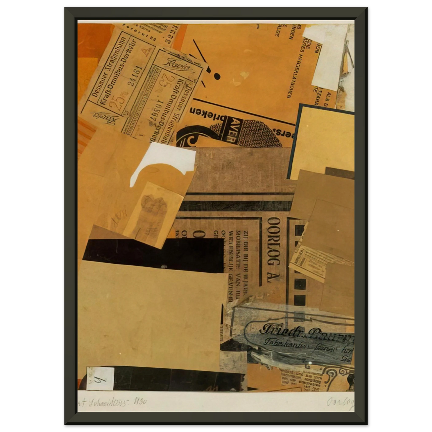 Kurt Schwitters OORLOG 1930 Framed Art Print - Aluminum Frame - 70x100 cm / 28x40 inches