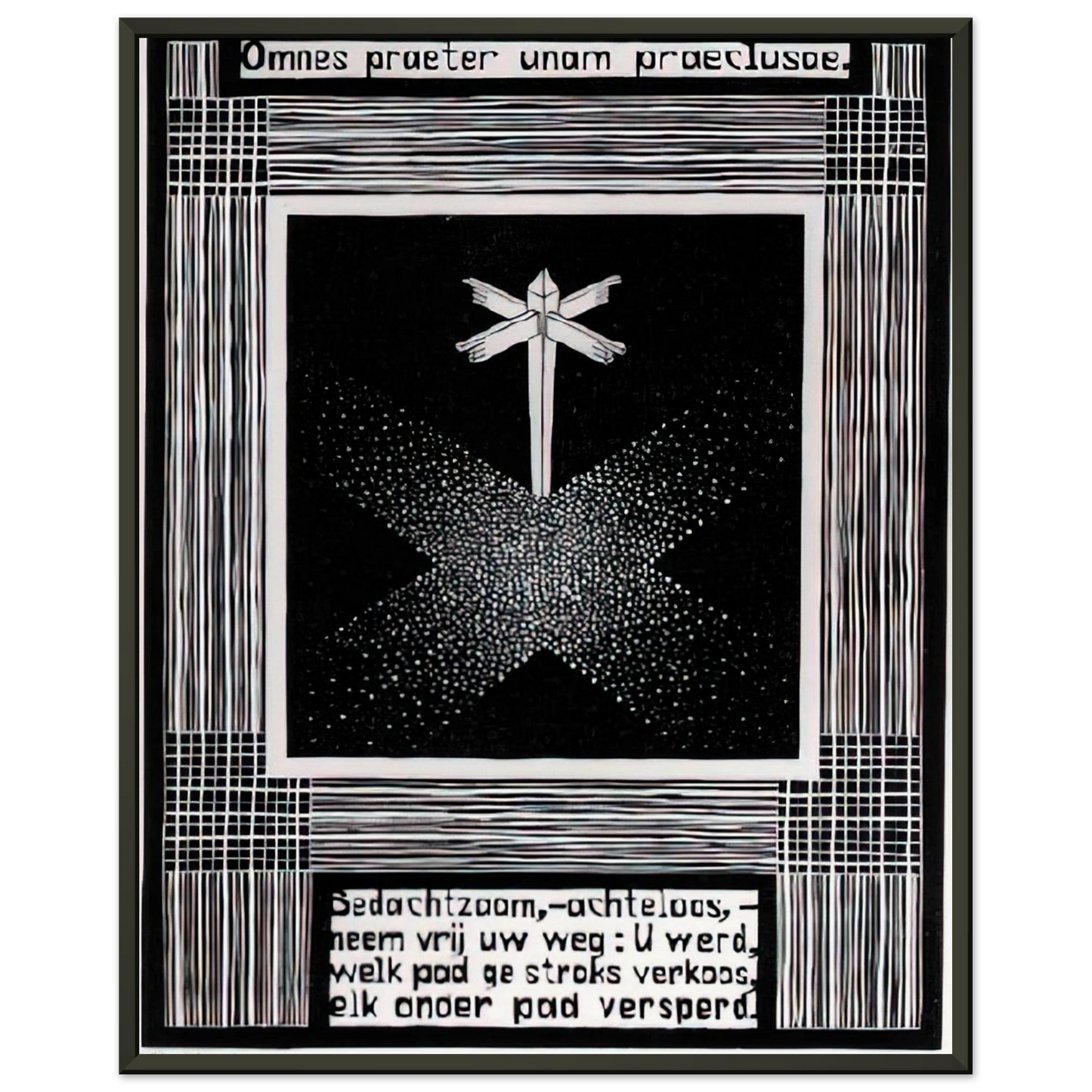 MC Escher  EMBLEMATA SIGNPOST Framed Art Print  - Aluminum Frame - 60x80 cm / 24x32 inches