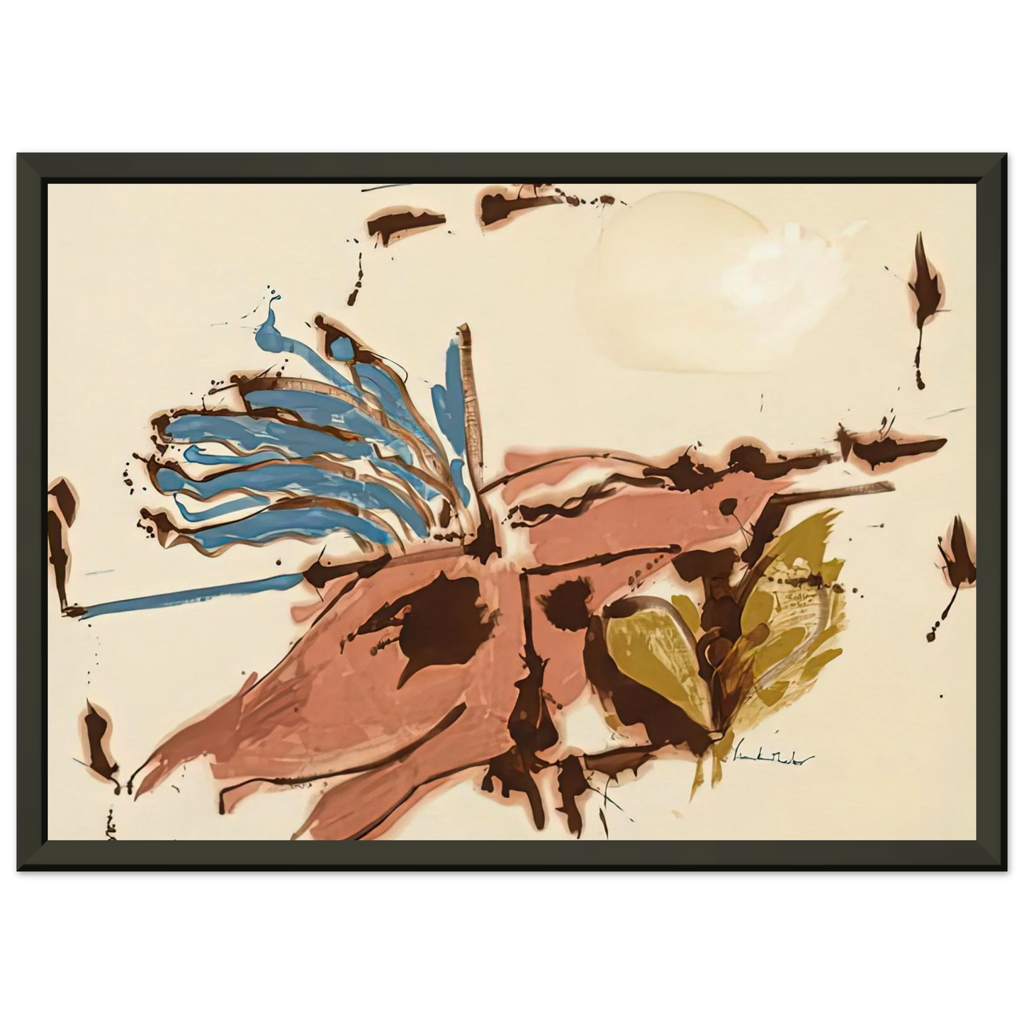 Helen Frankenthaler  Pink Bird Figure I 1961 Framed Art Print  - Aluminum Frame - 60x80 cm / 24x32 inches