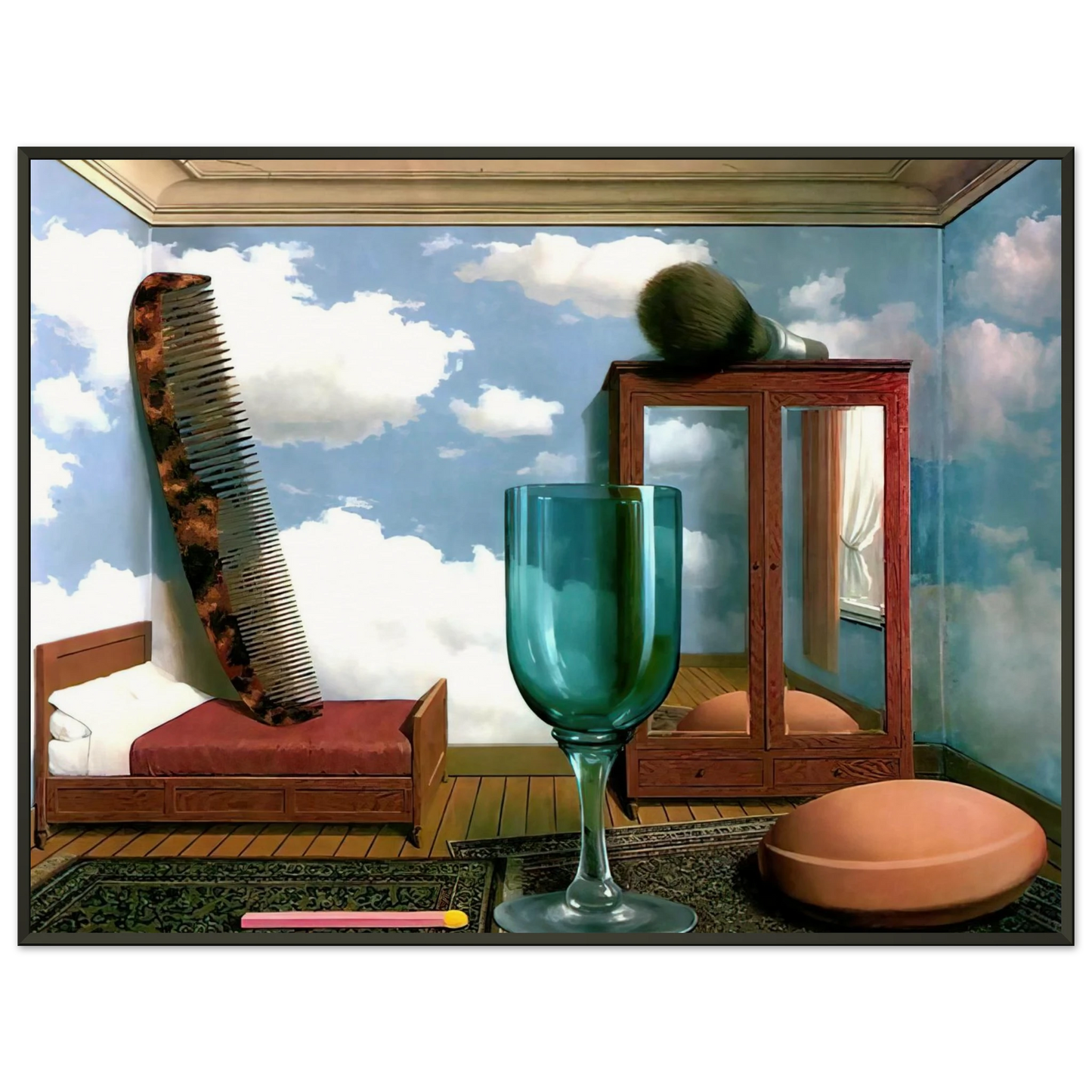 Rene Magritte PERSONAL VALUES 1952 Framed Art Print - Aluminum Frame - 70x100 cm / 28x40 inches