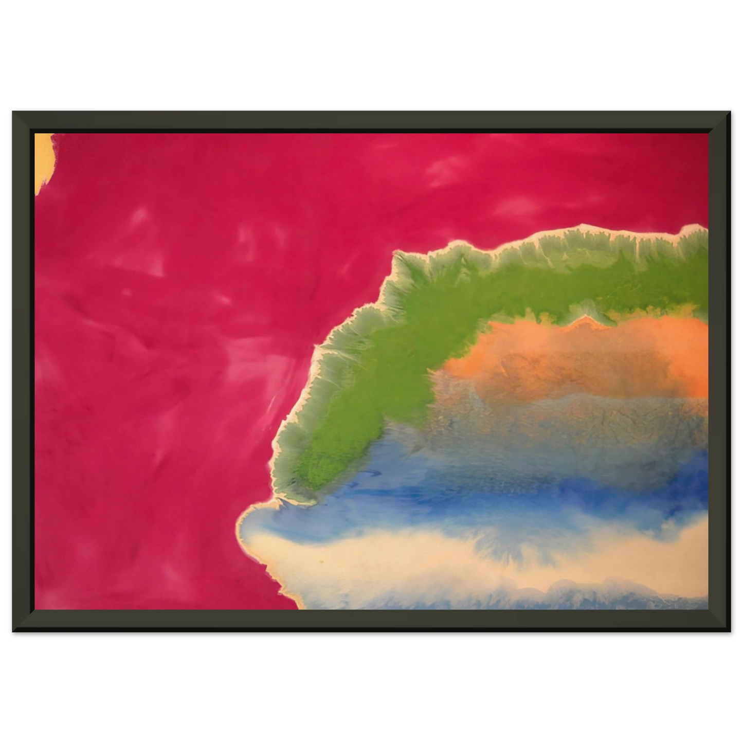 Ronnie Landfield Red Wall 1970 Framed Art Print - Aluminum Frame - 60x80 cm / 24x32 inches
