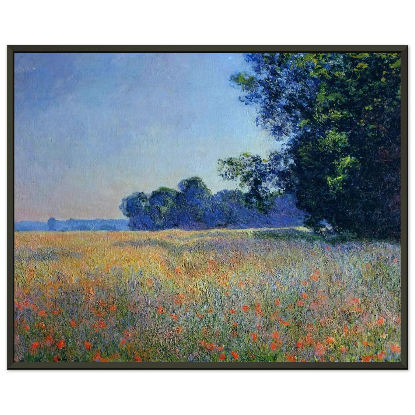 claude monet  Oat and Poppy Field Giverny Framed Art Print  - Aluminum Frame - 40x50 cm / 16x20 inches