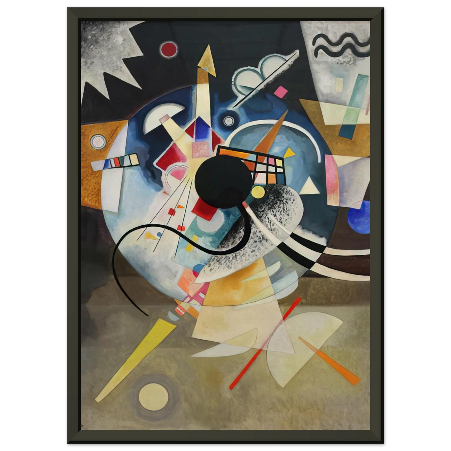 Wassily Kandinsky  A CENTRE 1924 Framed Art Print  - Aluminum Frame - 40x50 cm / 16x20 inches