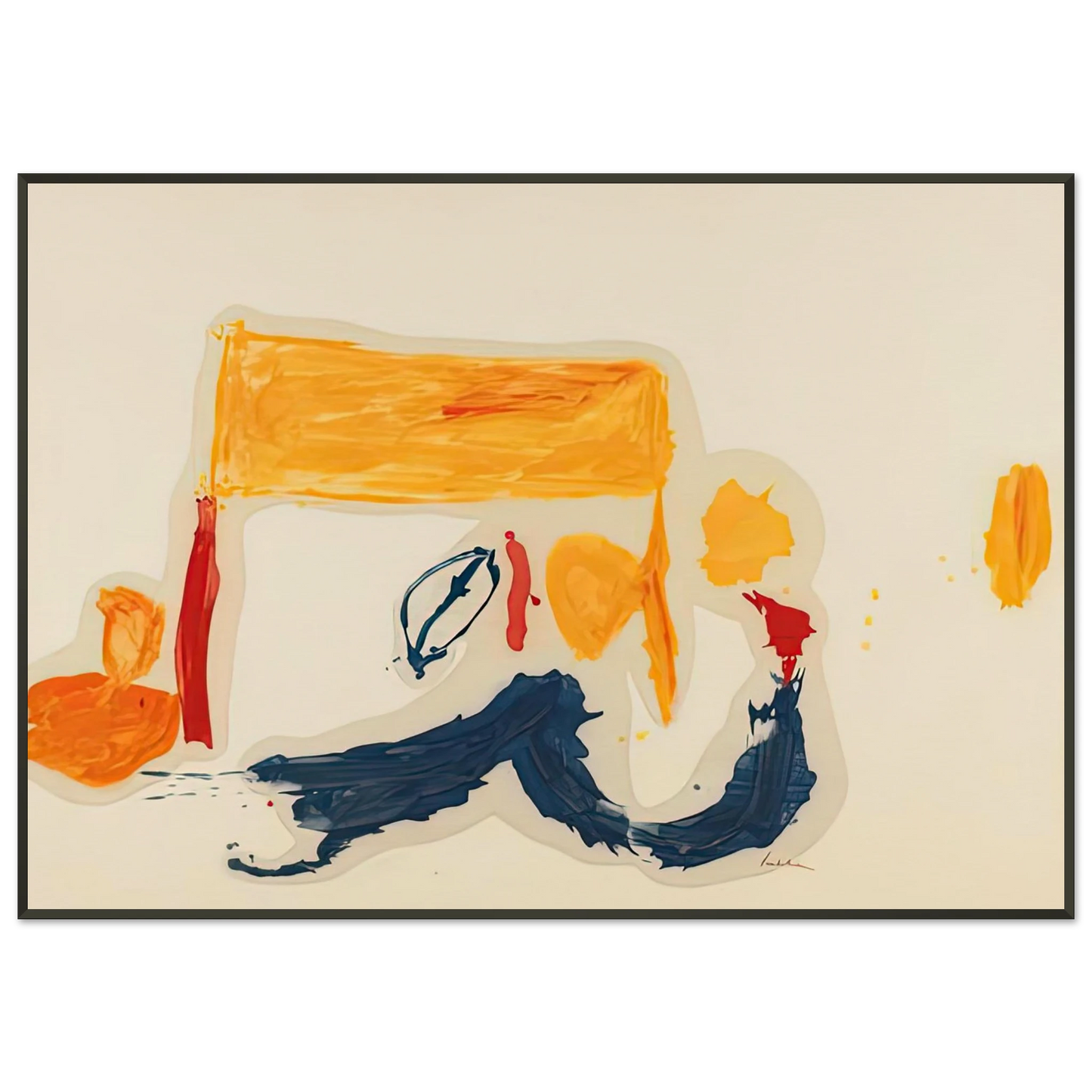 Helen Frankenthaler Yellow Games 1962 Framed Art Print - Aluminum Frame - 21x29.7 cm / 8x12"