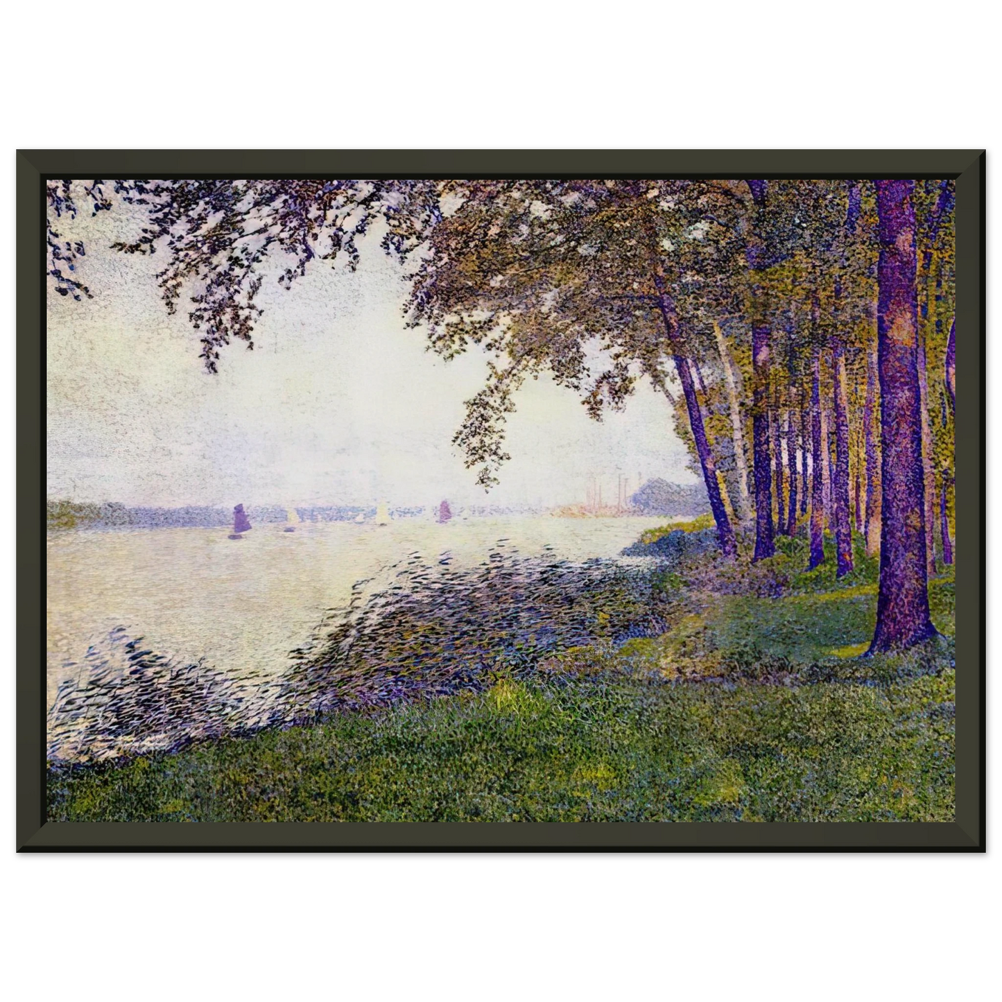 Theo van Rysselberghe THE SCHELDE UPSTREAM FROM ANTWERP AFTER FOG 1892 Framed Art Print - Aluminum Frame - 60x80 cm / 24x32 inches