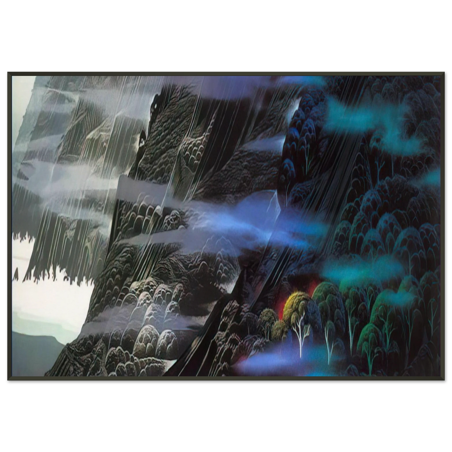 Eyvind Earle  Emerald Coast Framed Art Print  - Aluminum Frame - 21x29.7 cm / 8x12"