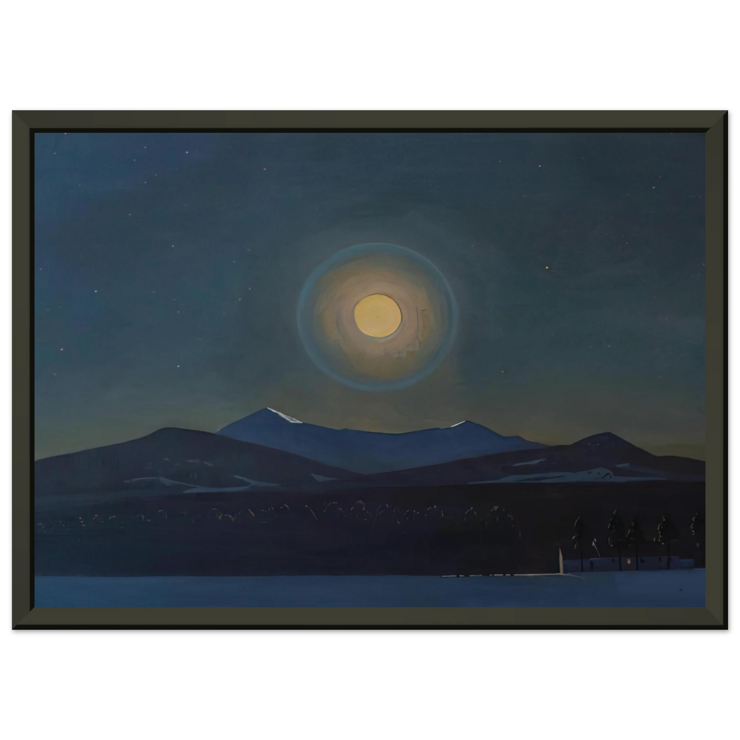 Rockwell Kent Moonlight Winter Framed Art Print - Aluminum Frame - 60x80 cm / 24x32 inches