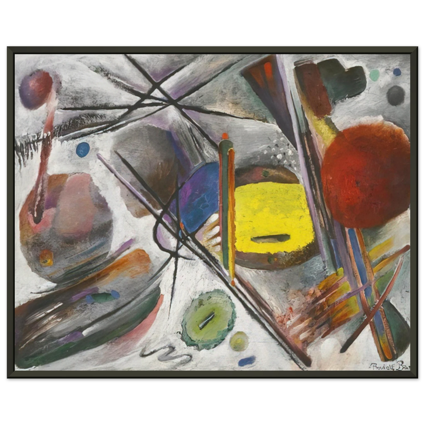 Rudolf Bauer UNTITLED 1919 Framed Art Print - Aluminum Frame - 40x50 cm / 16x20 inches