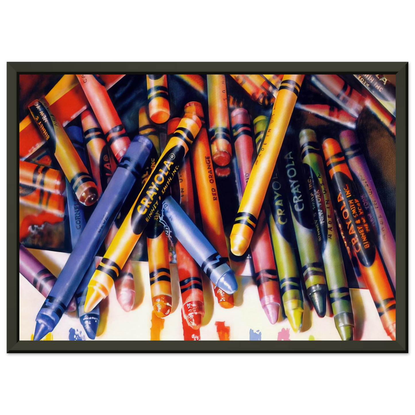 Audrey Flack CRAYOLA 1973 Framed Art Print - Aluminum Frame - 70x100 cm / 28x40 inches