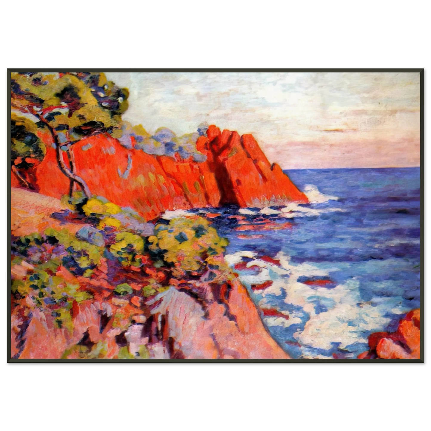 Armand Guillaumin Rochers sur la Cote a Agay 1907 Framed Art Print - Aluminum Frame - 21x29.7 cm / 8x12"