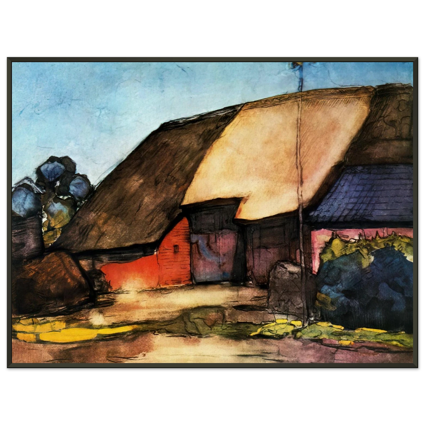 Piet Mondrian Small farm on Nistelrode Framed Art Print - Aluminum Frame - 40x50 cm / 16x20 inches