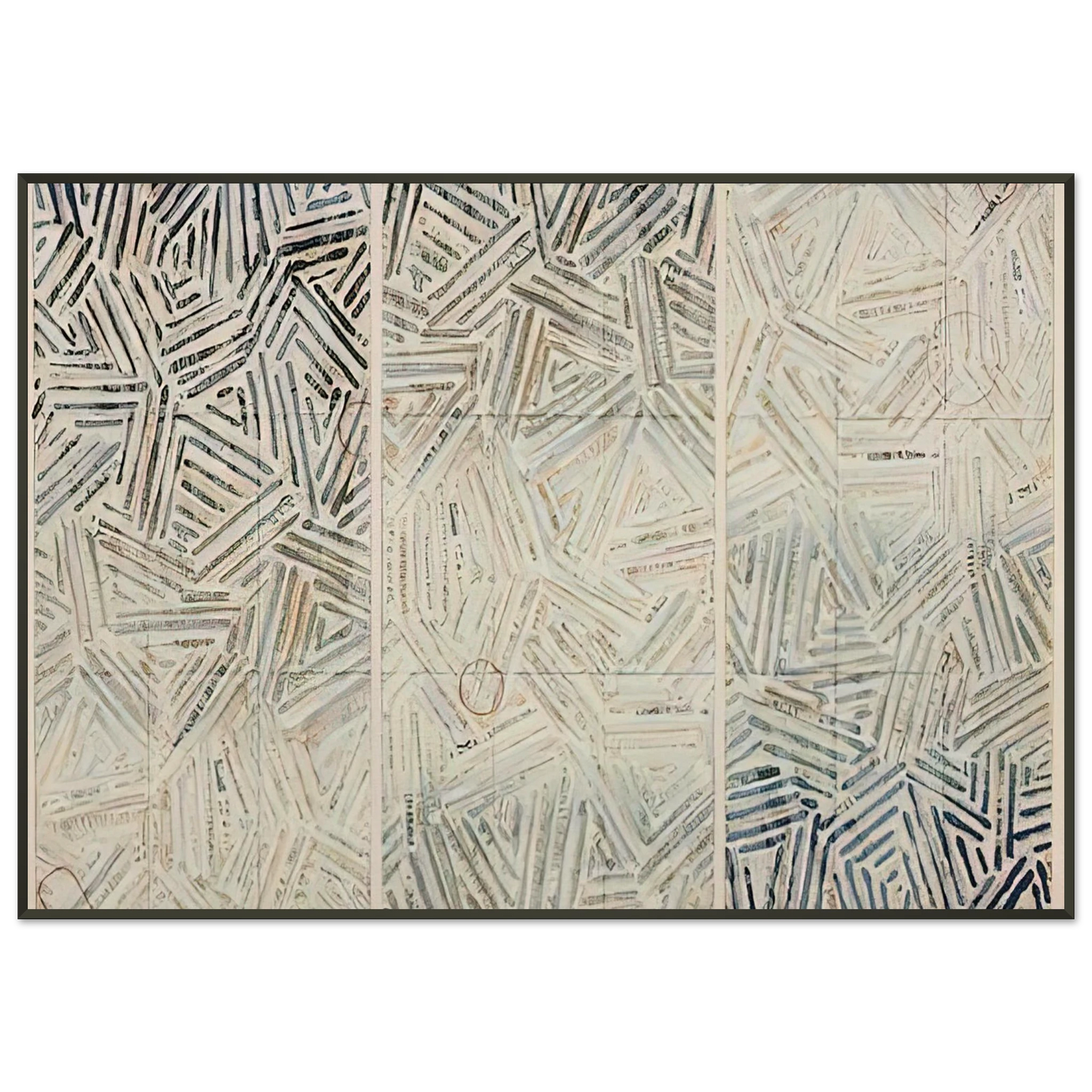 Jasper Johns BETWEEN THE CLOCK AND THE BED 1989 Framed Art Print - Aluminum Frame - 21x29.7 cm / 8x12"
