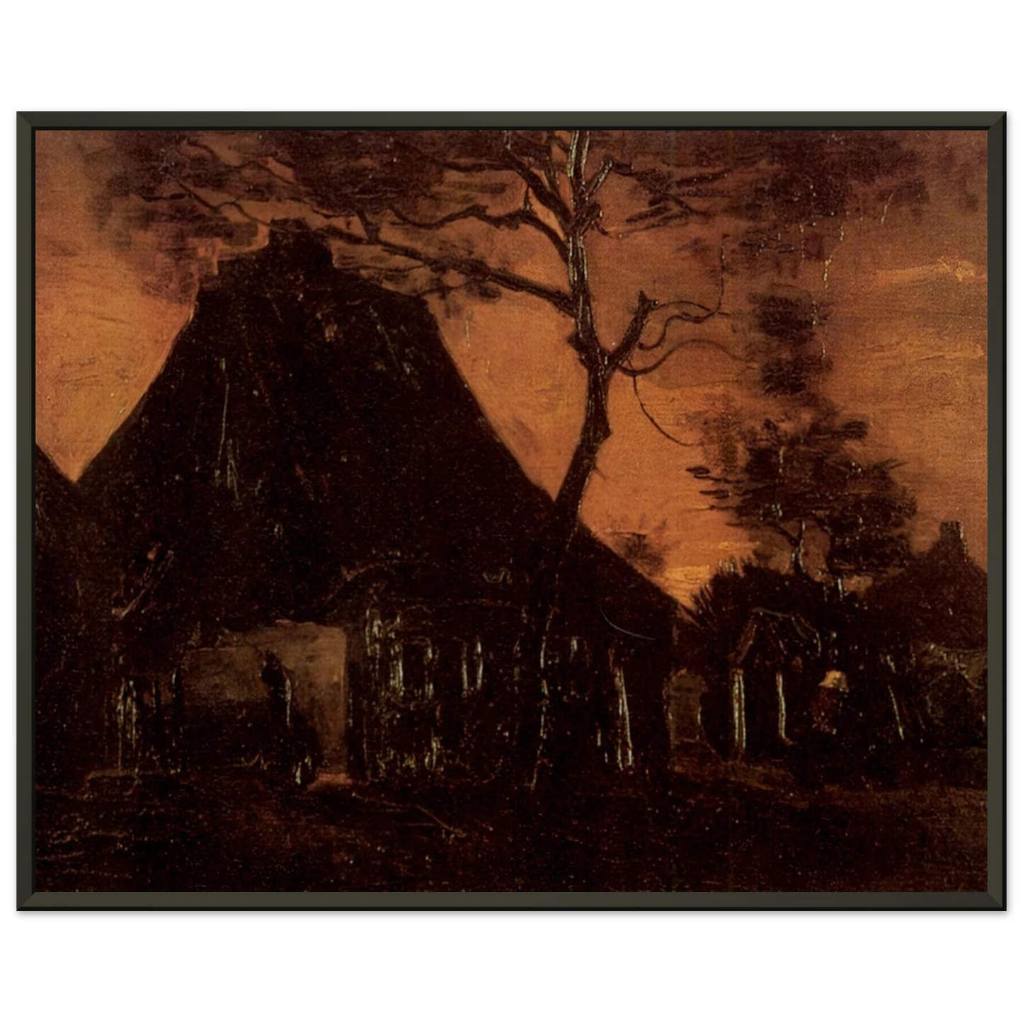 Vincent van Gogh  Cottage with Trees Framed Art Print  - Aluminum Frame - 40x50 cm / 16x20 inches