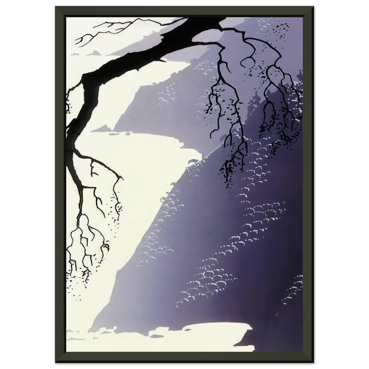 Eyvind Earle  Gray Mist Framed Art Print  - Aluminum Frame - 70x100 cm / 28x40 inches