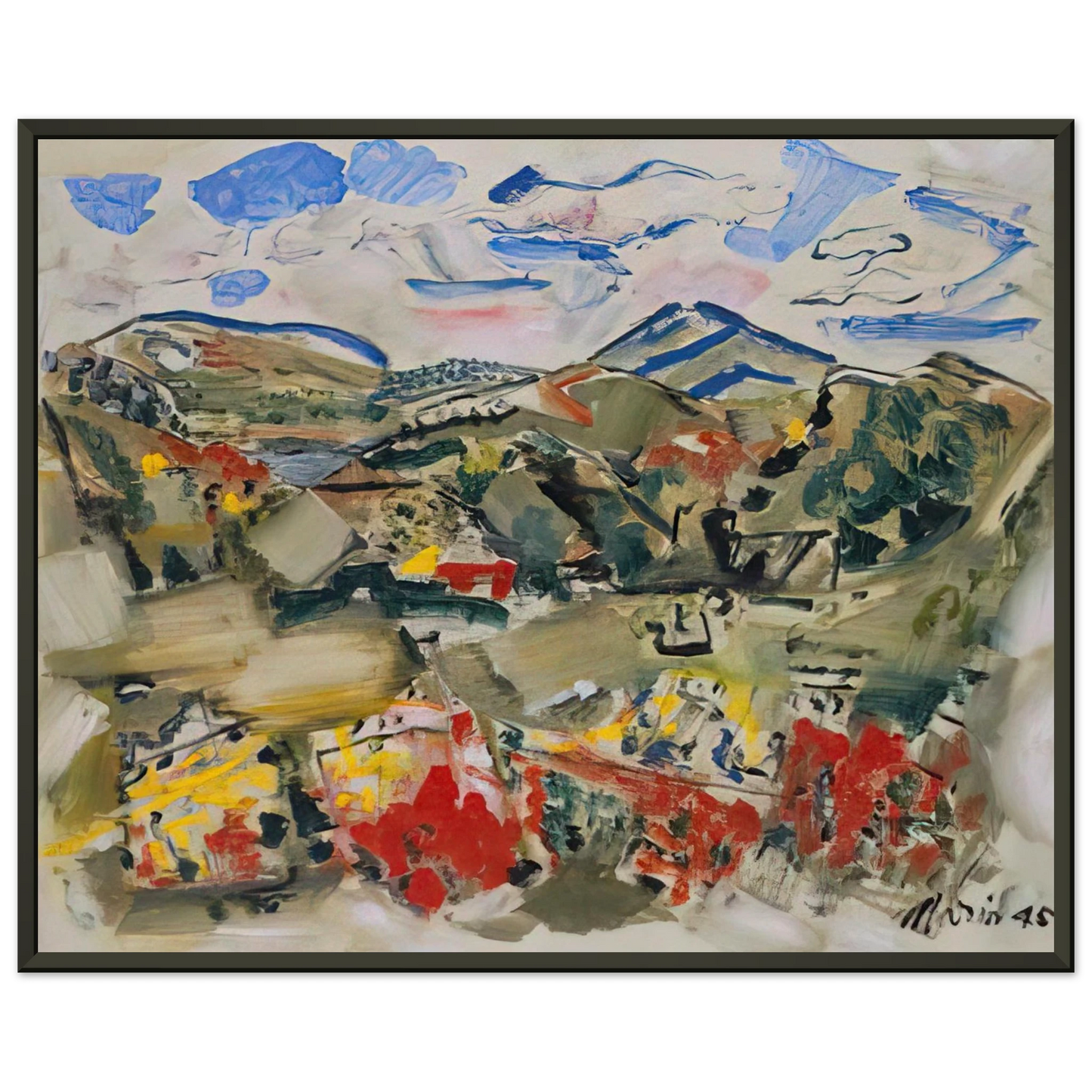 John Marin Tunk Mountains Autumn Maine 1945 Framed Art Print - Aluminum Frame - 60x80 cm / 24x32 inches