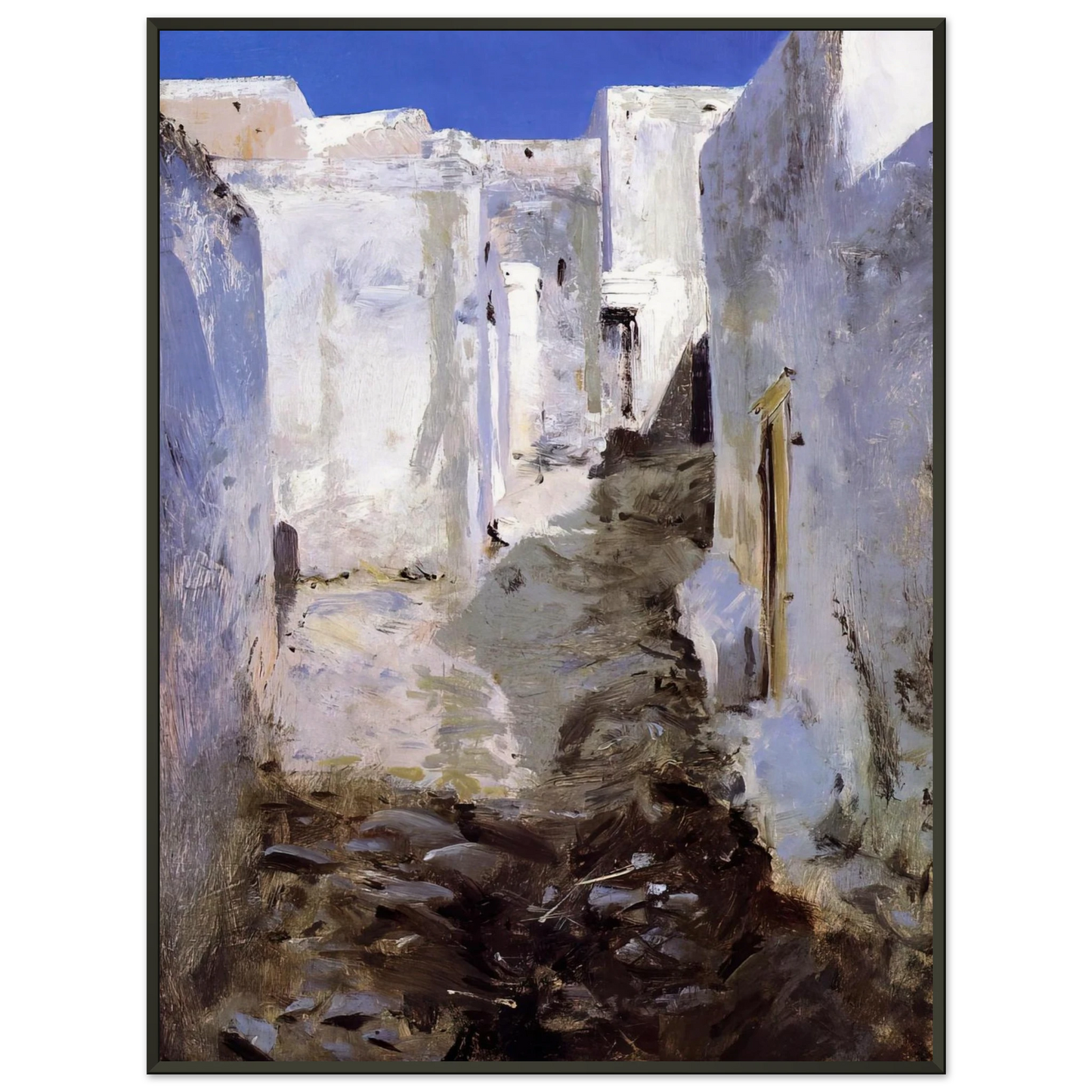 John Singer Sargent A Street in Algiers Framed Art Print - Aluminum Frame - 40x50 cm / 16x20 inches