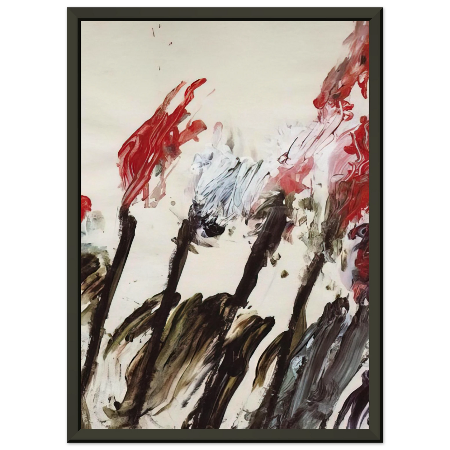 Cy Twombly Nicolas Irises Framed Art Print - Aluminum Frame - 60x80 cm / 24x32 inches