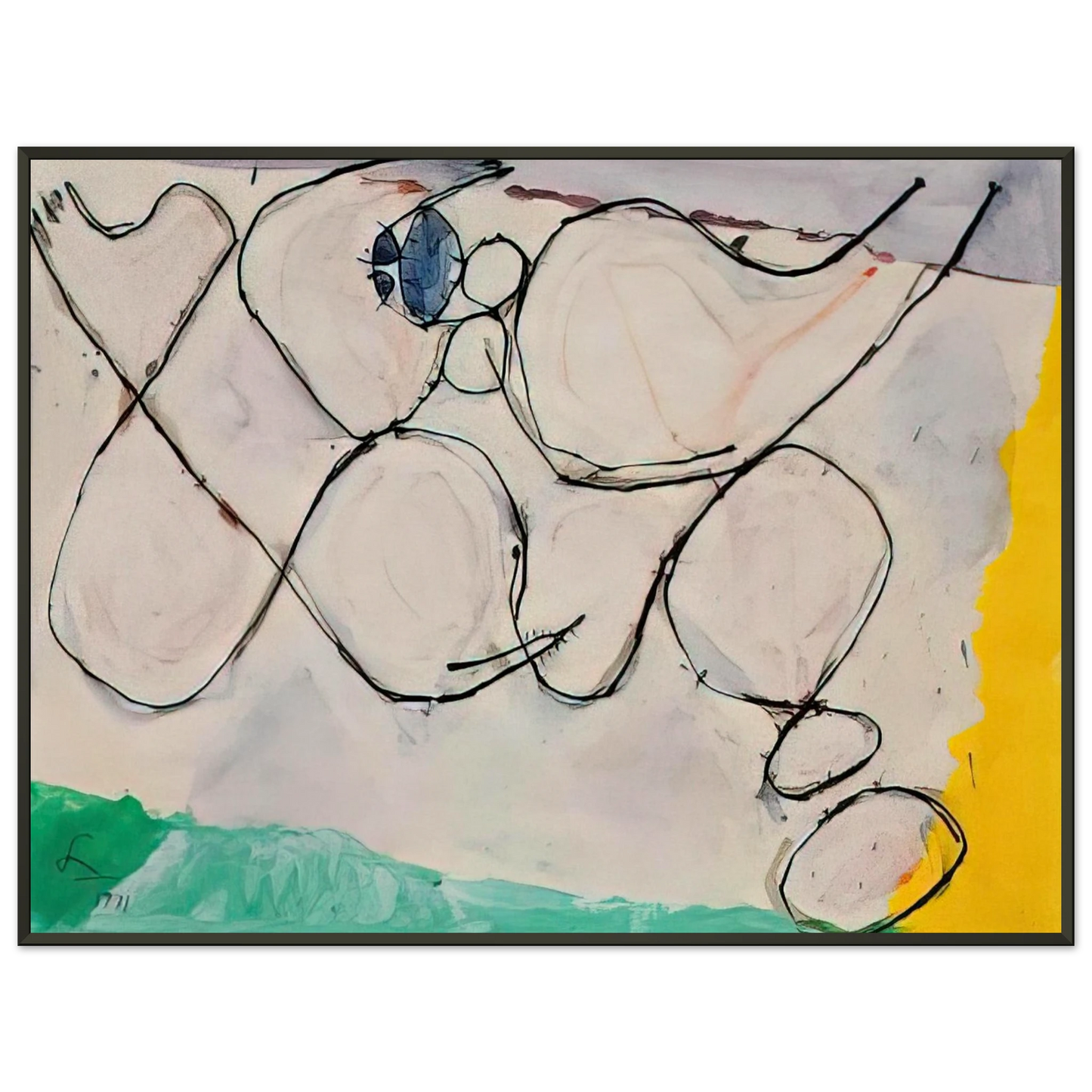 Frank Lobdell Untitled 1971 Framed Art Print - Aluminum Frame - 70x100 cm / 28x40 inches