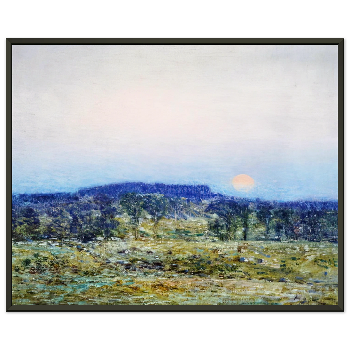 Childe Hassam September Moonrise Framed Art Print - Aluminum Frame - 70x100 cm / 28x40 inches