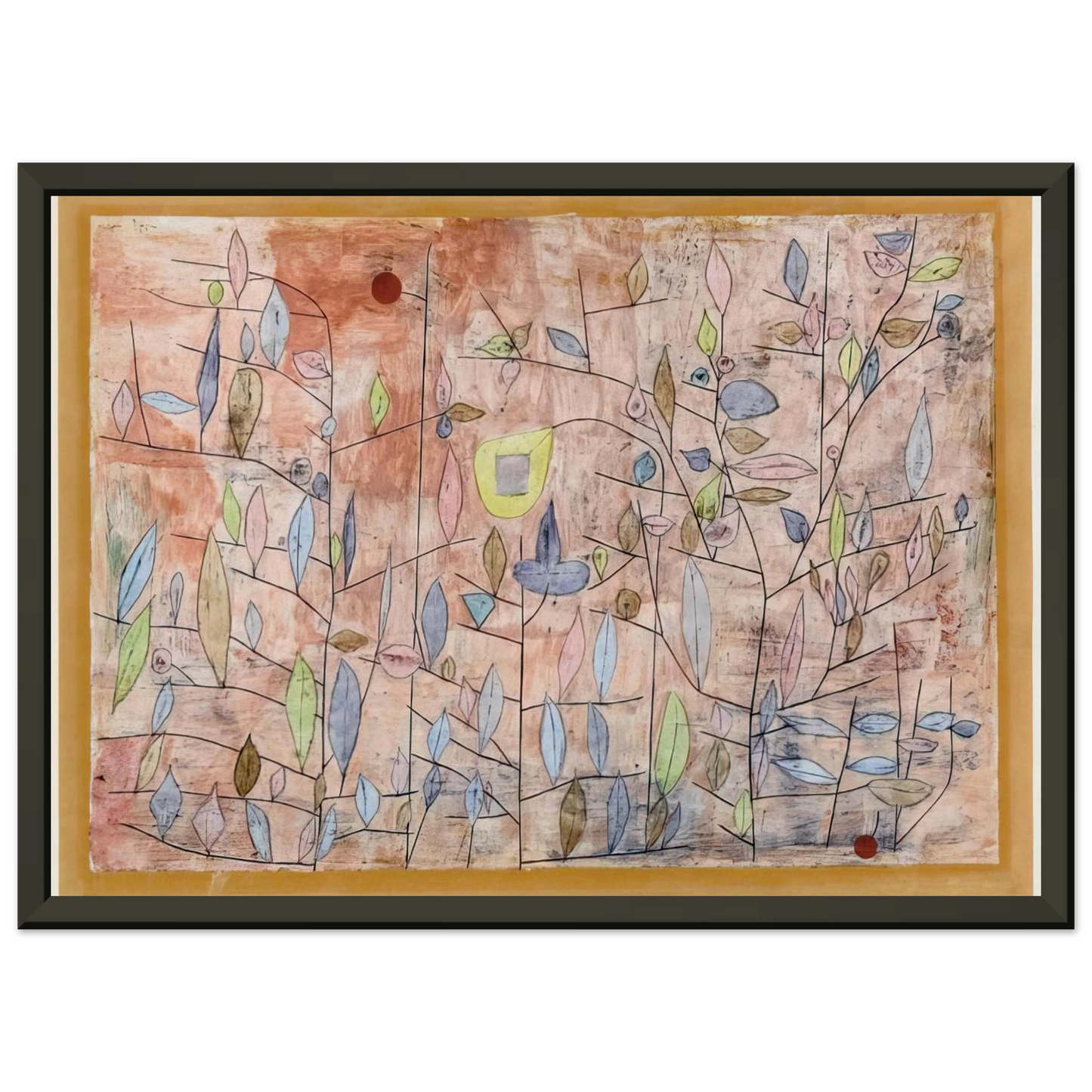 Paul Klee  SPARSE FOLIAGE 1934 Framed Art Print  - Aluminum Frame - 60x80 cm / 24x32 inches