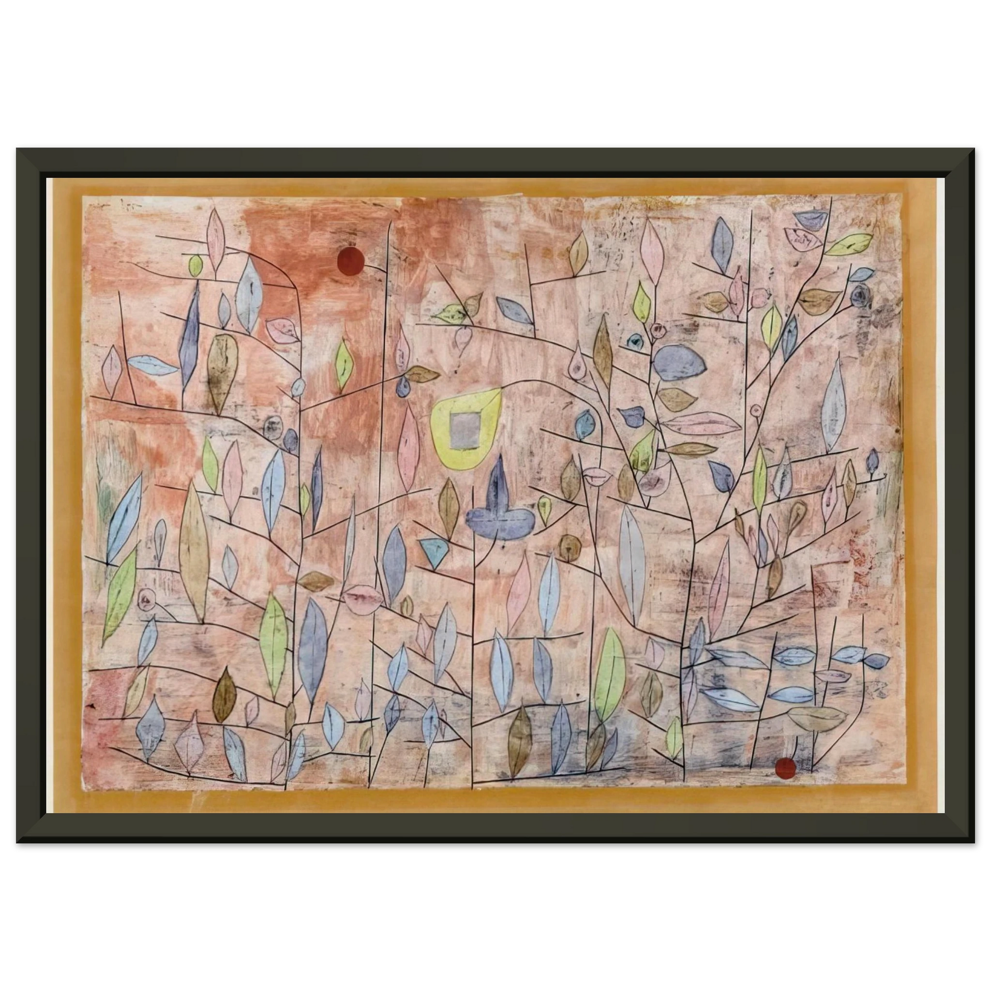 Paul Klee  SPARSE FOLIAGE 1934 Framed Art Print  - Aluminum Frame - 60x80 cm / 24x32 inches
