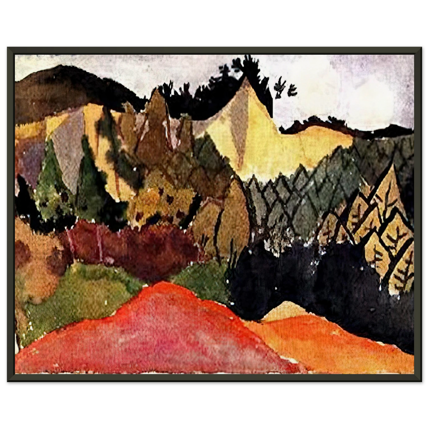 Paul Klee  IN THE QUARRY Framed Art Print  - Aluminum Frame - 70x100 cm / 28x40 inches
