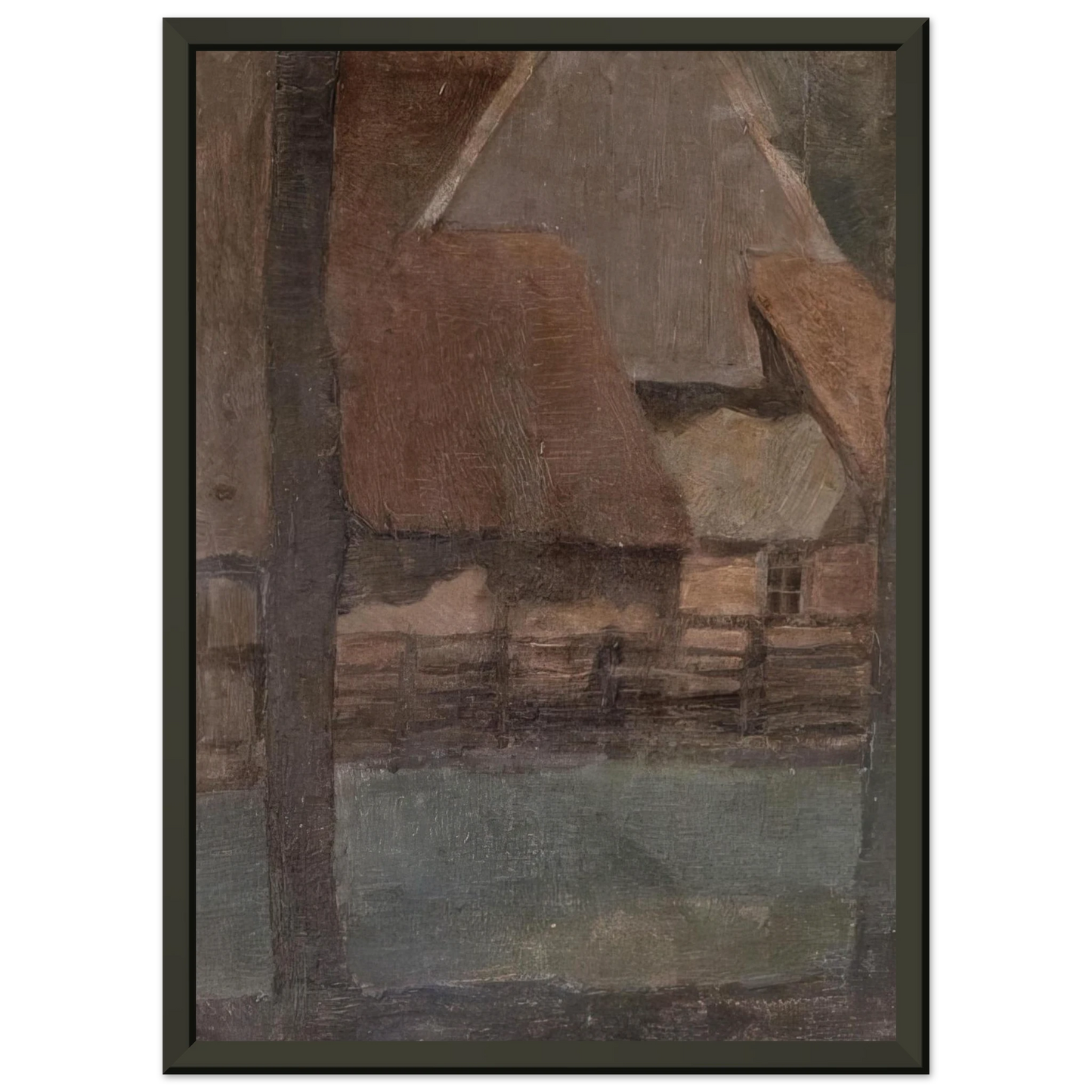 Piet Mondrian Gable Farm with trees Framed Art Print - Aluminum Frame - 70x100 cm / 28x40 inches