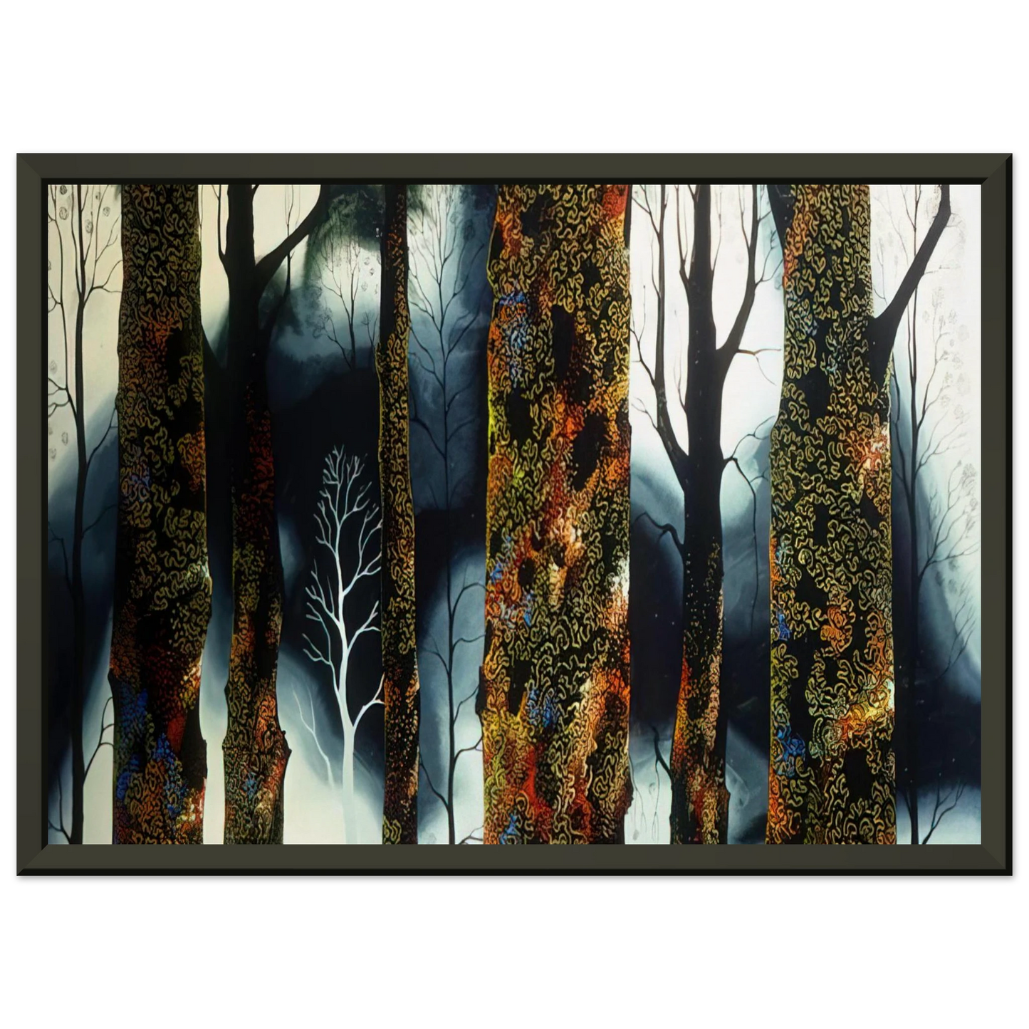 Eyvind Earle  Jewel Trees Framed Art Print  - Aluminum Frame - 60x80 cm / 24x32 inches