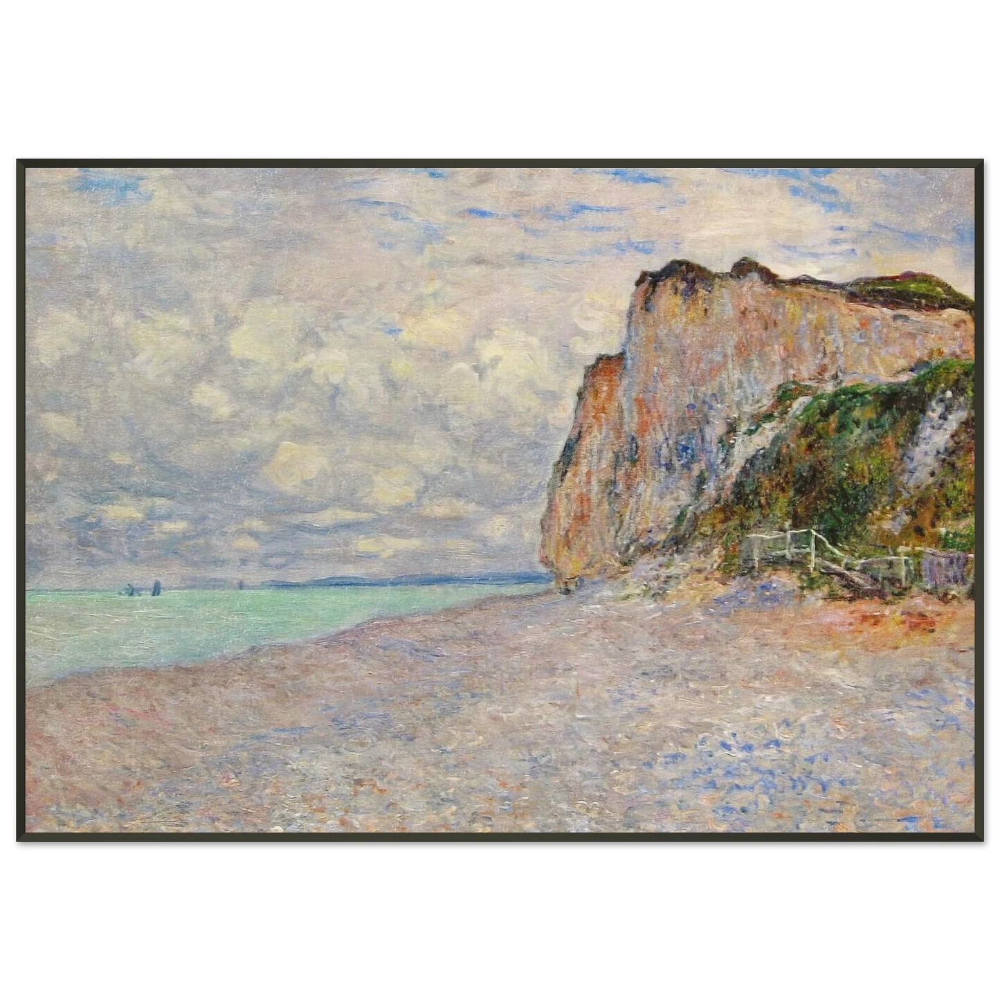 claude monet Cliffs near Dieppe Framed Art Print - Aluminum Frame - 21x29.7 cm / 8x12"