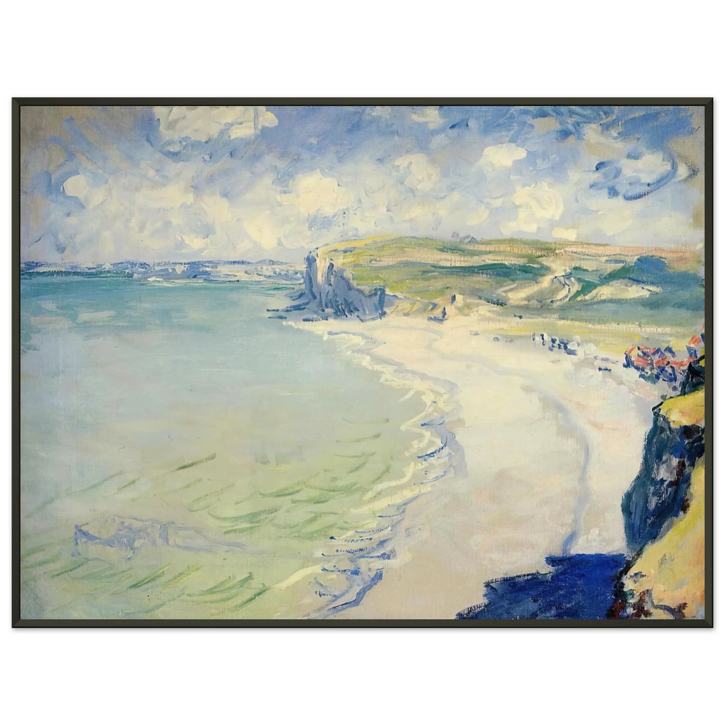 claude monet  The Beach at Pourville Framed Art Print  - Aluminum Frame - 70x100 cm / 28x40 inches