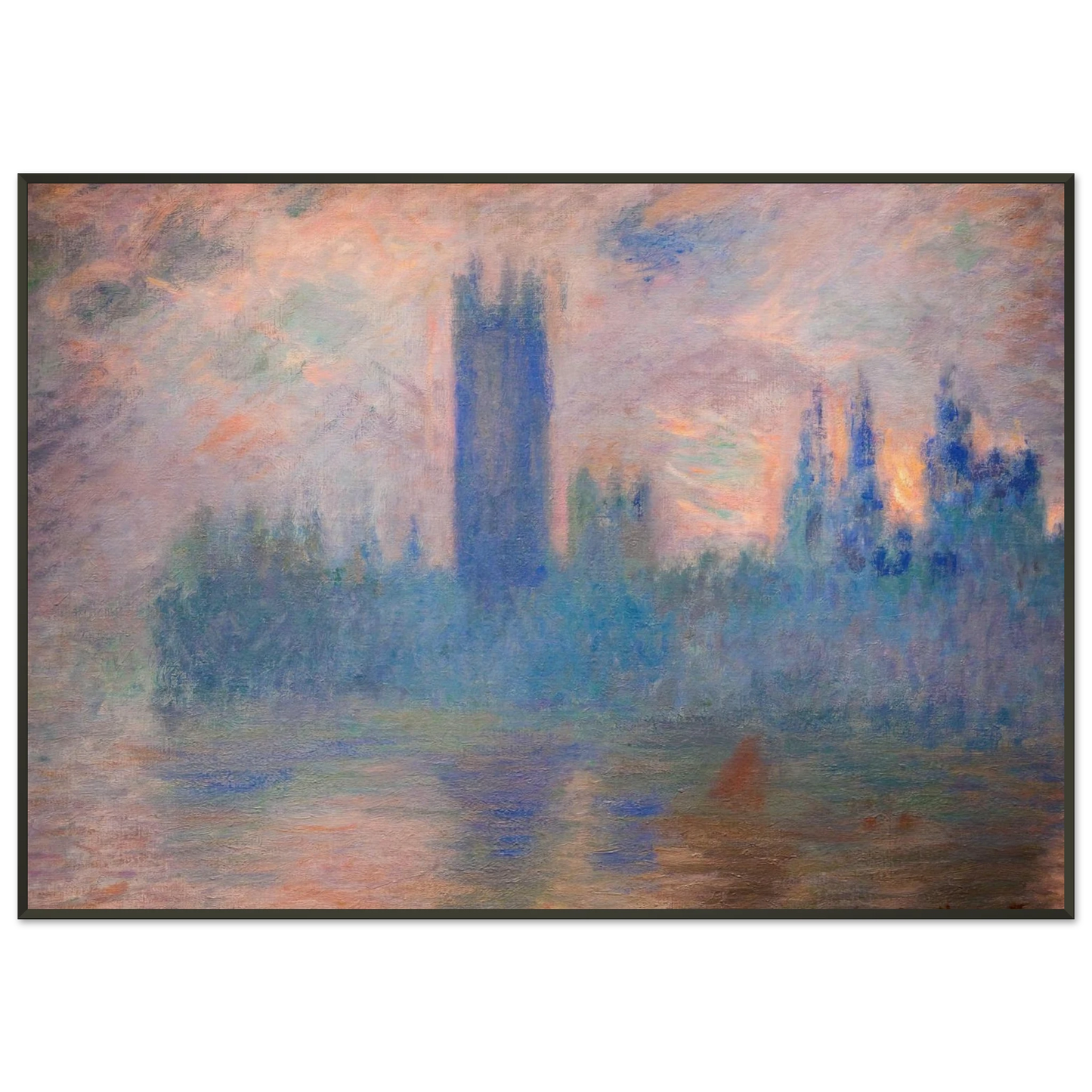 claude monet  Houses of Parliament Westminster Framed Art Print  - Aluminum Frame - 21x29.7 cm / 8x12"