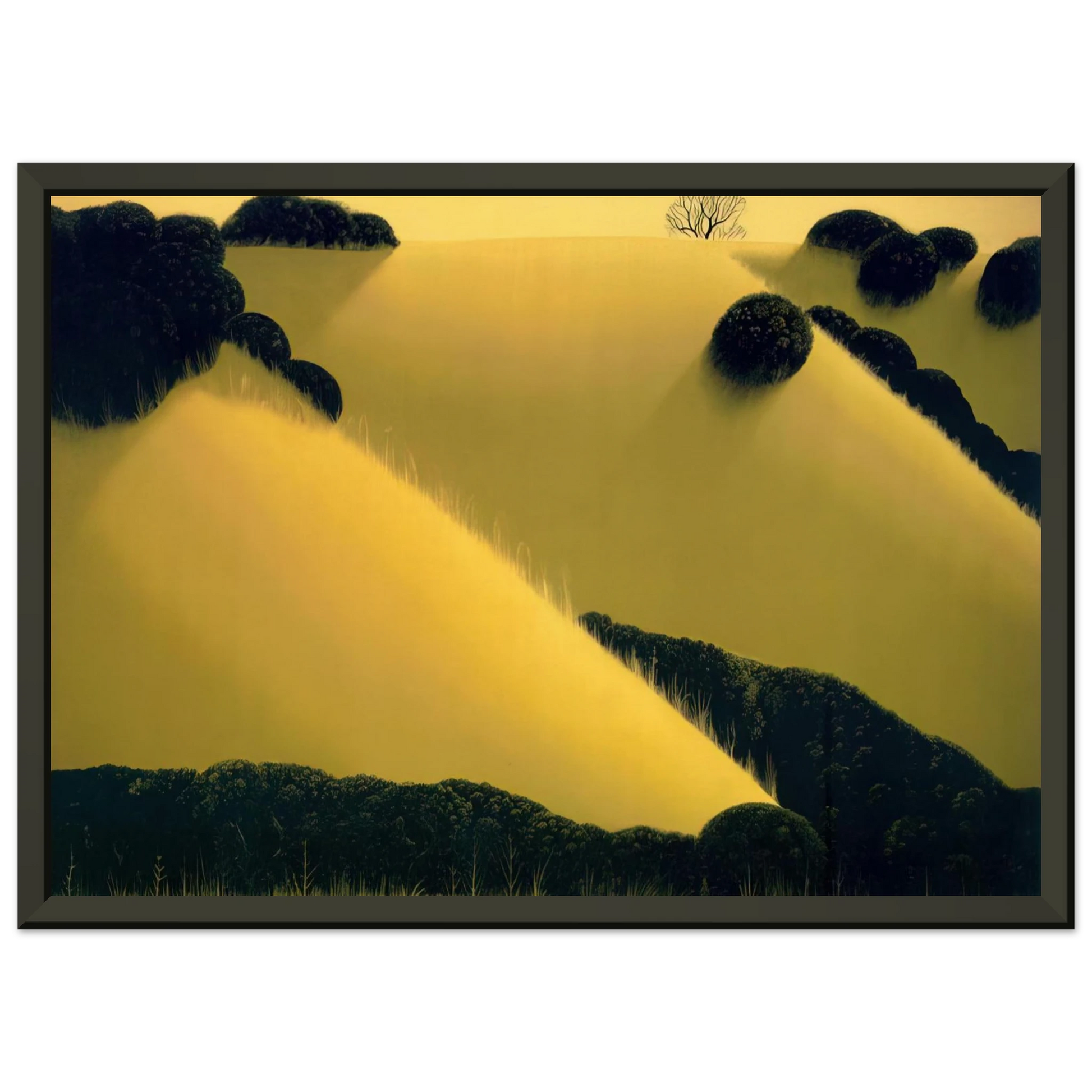 Eyvind Earle  Golden Hills Framed Art Print  - Aluminum Frame - 60x80 cm / 24x32 inches