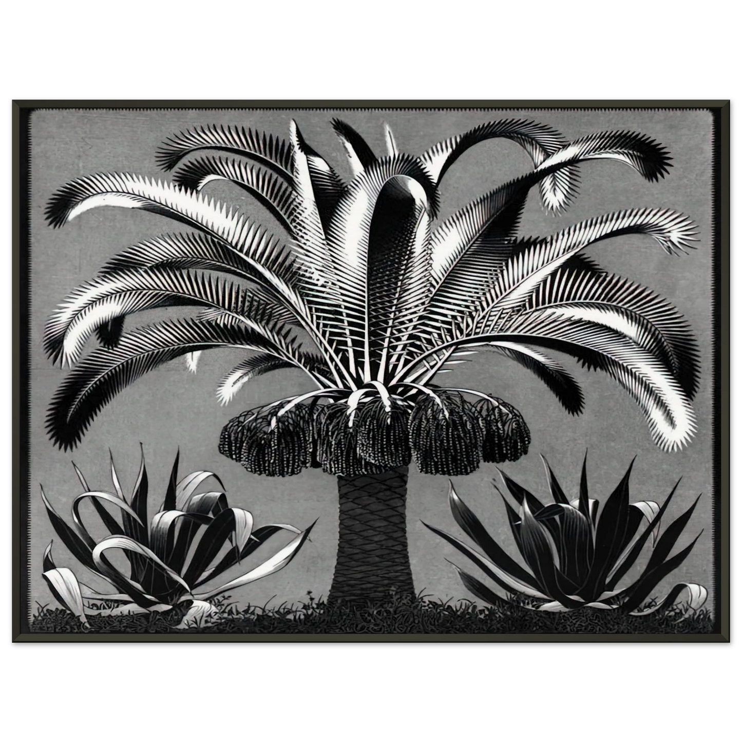 MC Escher  PALM Framed Art Print  - Aluminum Frame - 60x80 cm / 24x32 inches