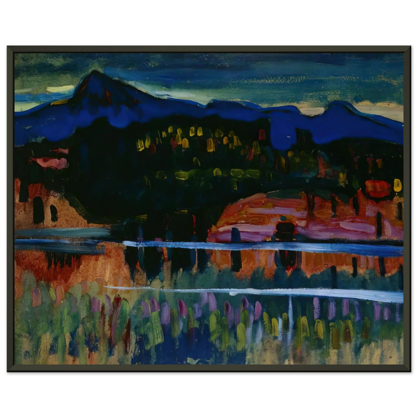 Wassily Kandinsky  MURNAU AM STAFFELSEE 1908 Framed Art Print  - Aluminum Frame - 70x100 cm / 28x40 inches