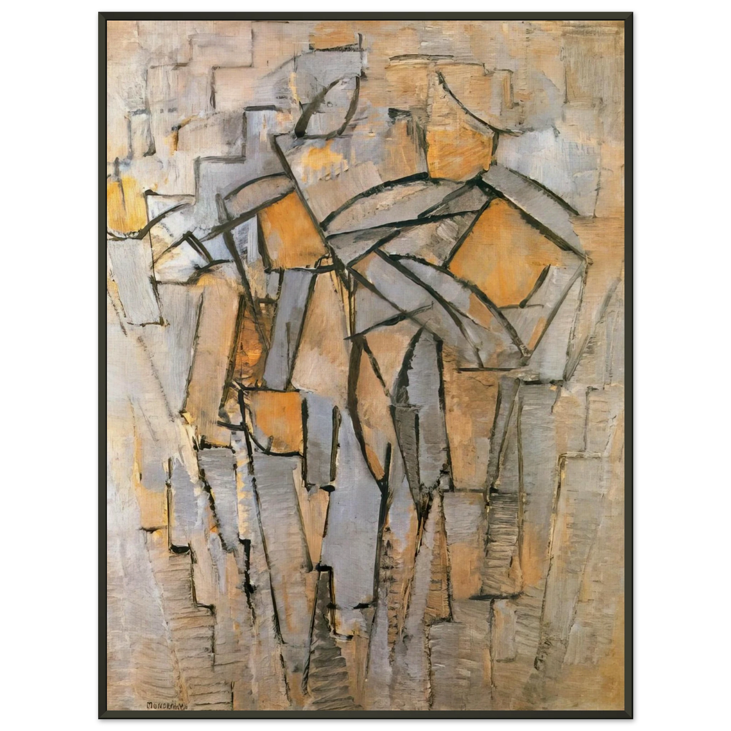 Piet Mondrian Composicion en Gris Azul Framed Art Print - Aluminum Frame - 60x80 cm / 24x32 inches