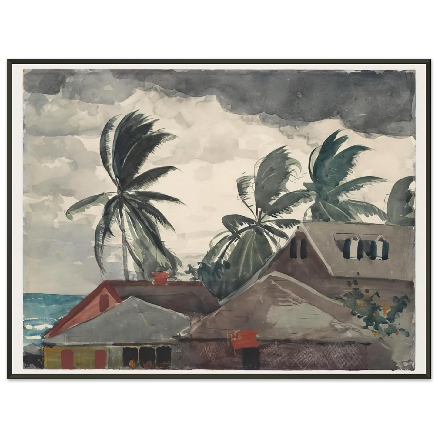 Winslow Homer HURRICANE BAHAMAS 1898 Framed Art Print - Aluminum Frame - 40x50 cm / 16x20 inches