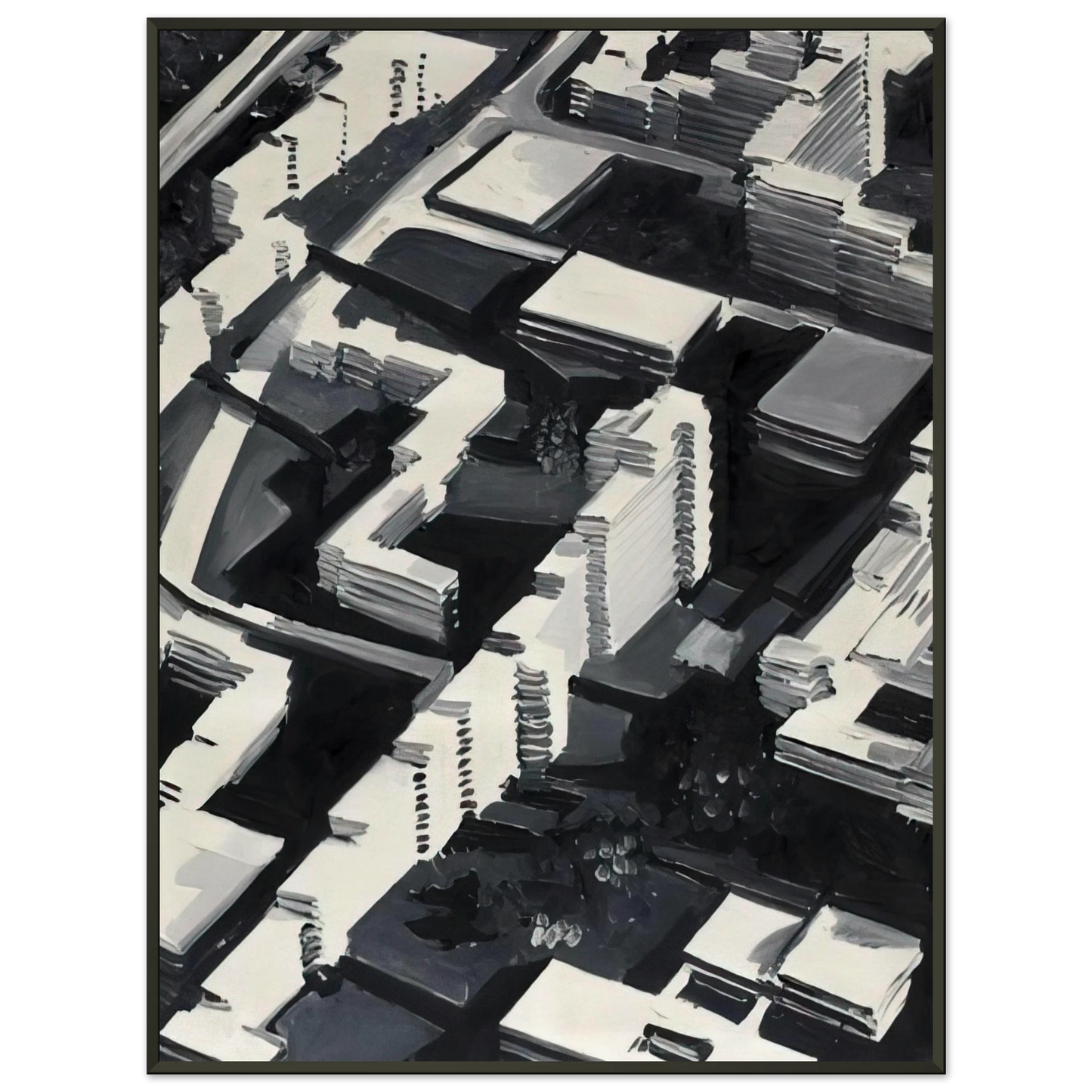 Gerhard Richter TOWNSCAPE SA 1969 Framed Art Print - Aluminum Frame - 60x80 cm / 24x32 inches