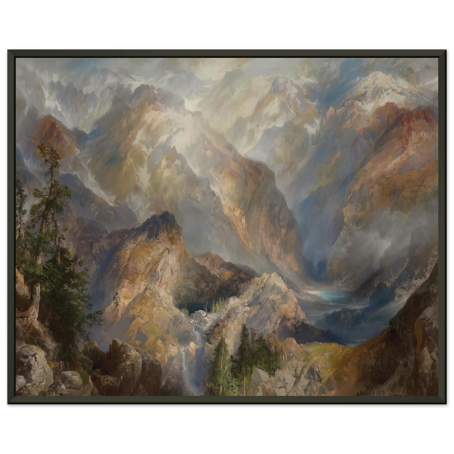 Thomas Moran Morning in the Sierras Framed Art Print - Aluminum Frame - 60x80 cm / 24x32 inches